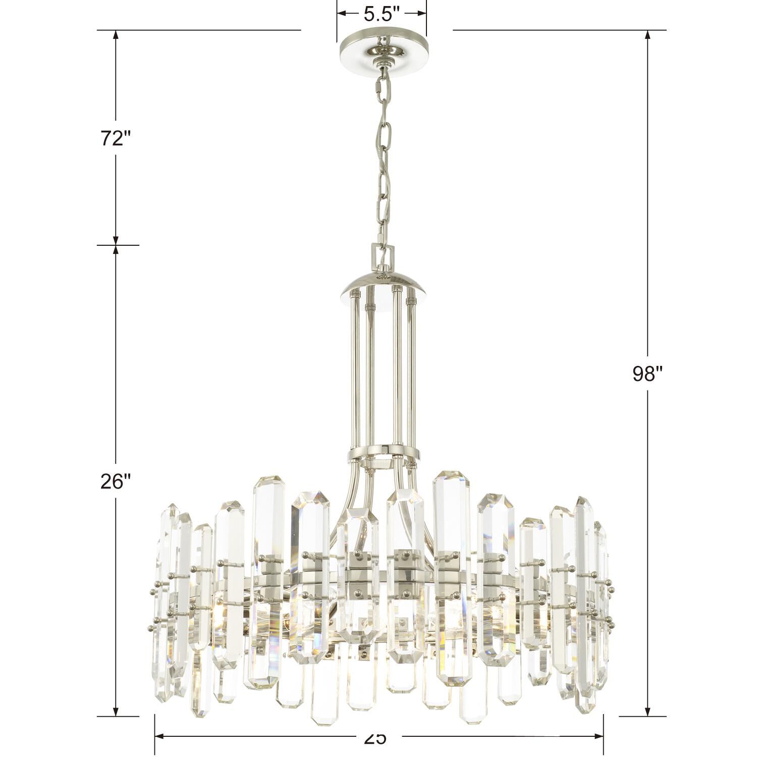 Bolton 24 Inch 8 Light Chandelier by Crystorama