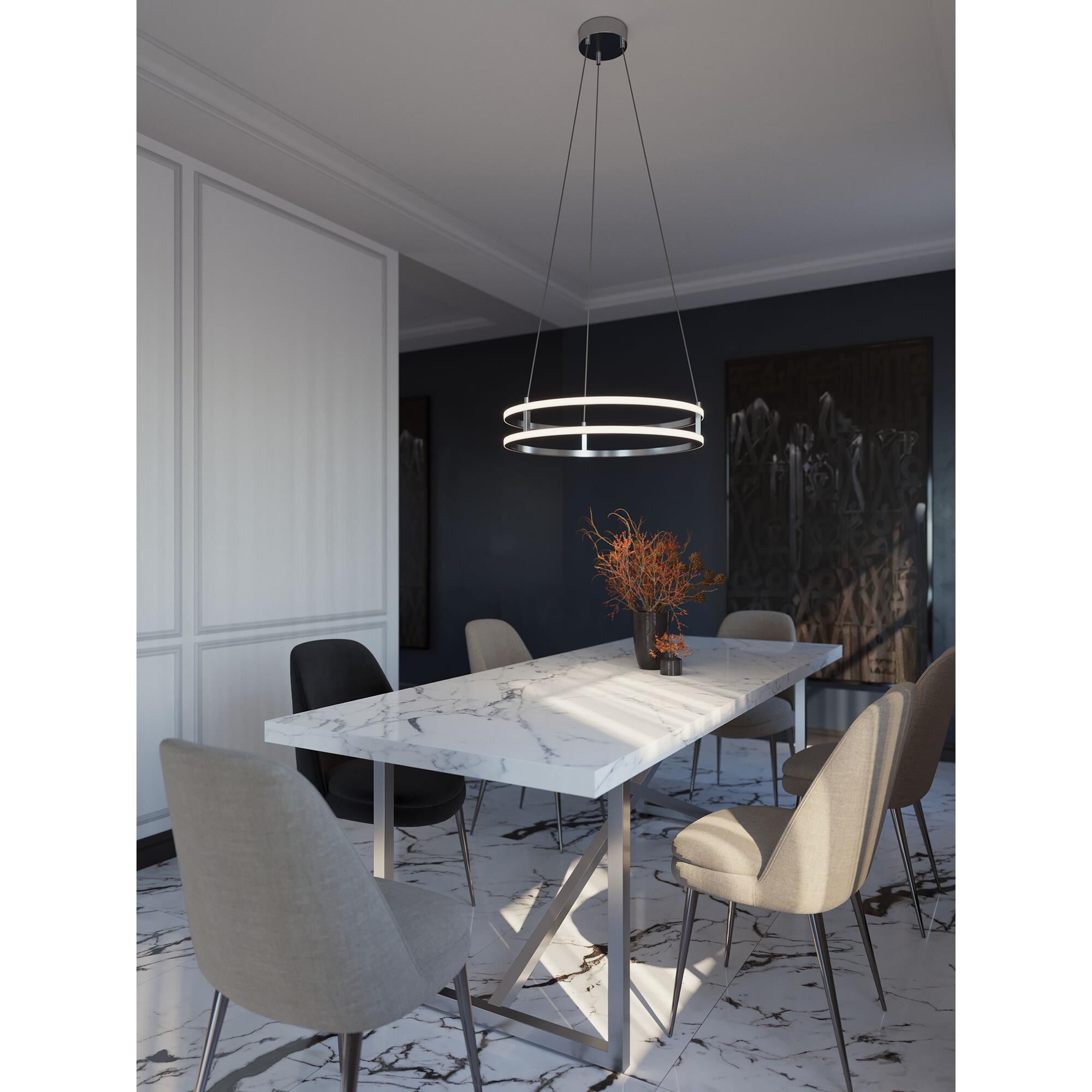 Shown in Painted Nickel finish and White Acrylic shade
