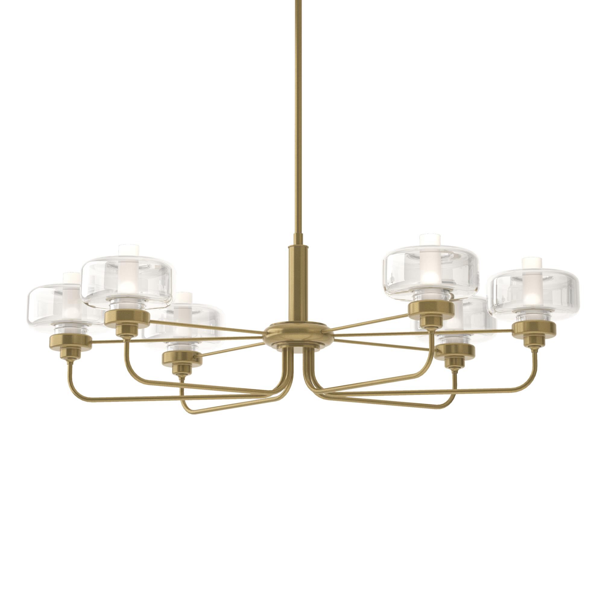 Nola 42 Inch 6 Light Linear Suspension Light by Hubbardton Forge