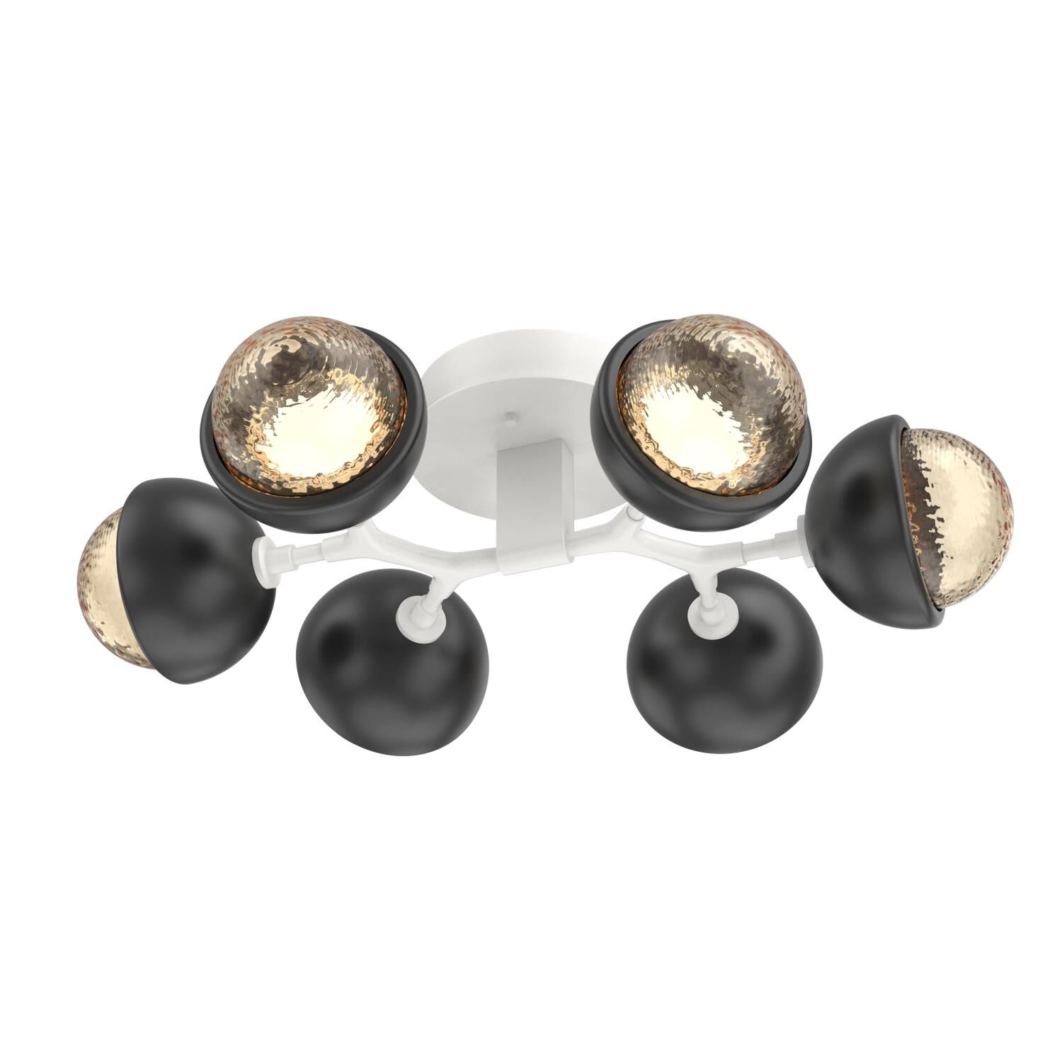 Shown in Salt White finish and Amber glass and Matte Black accent