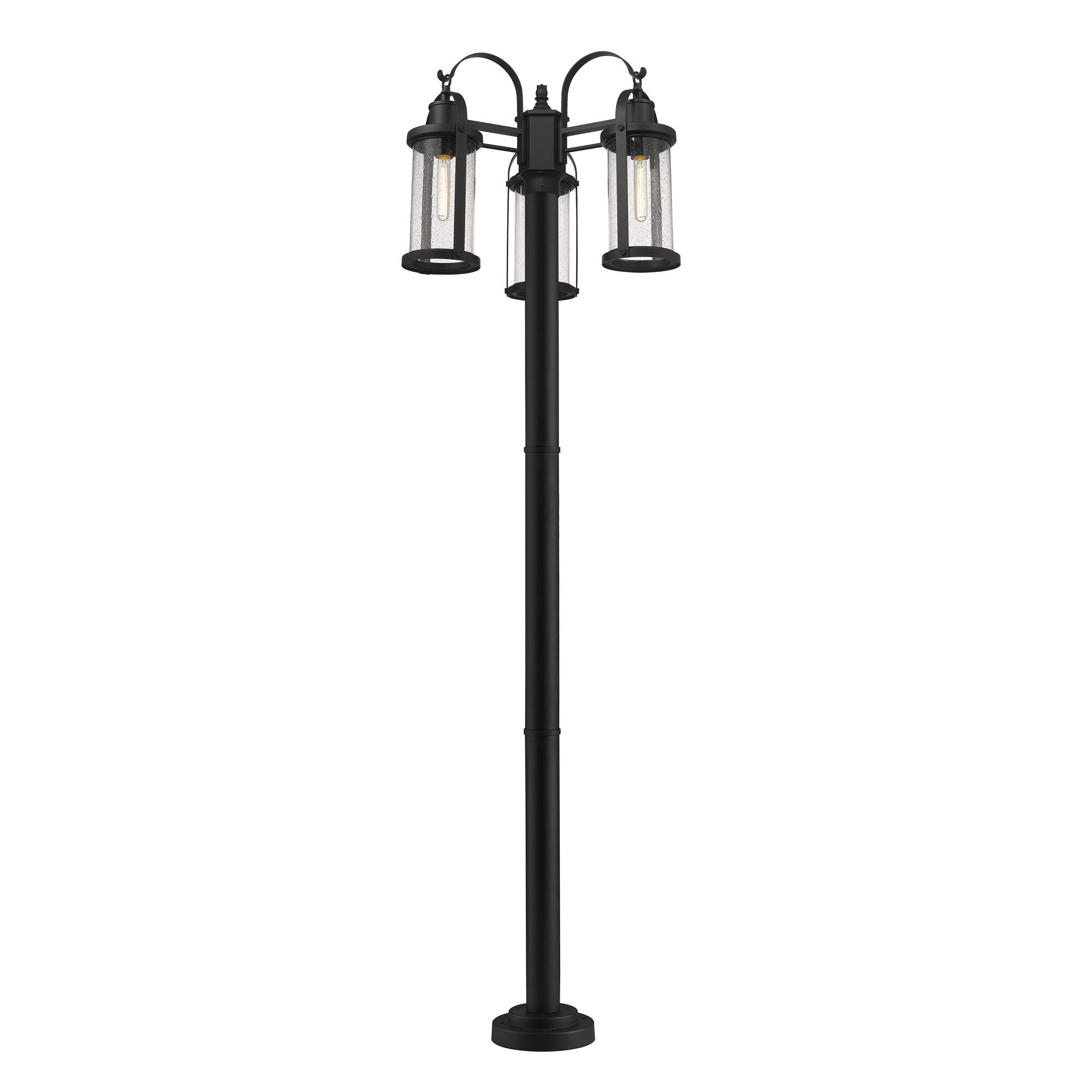 Shown in Black finish and Glass shade