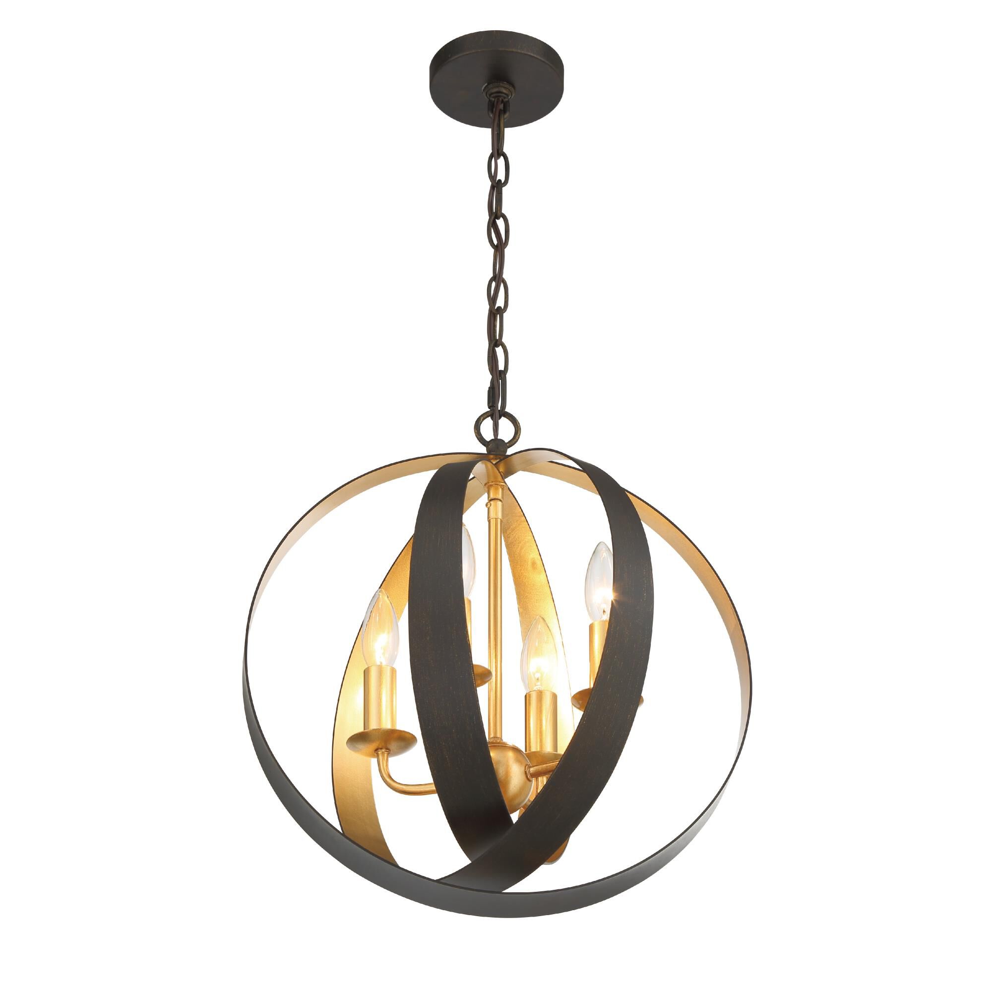 Luna 16 Inch 4 Light Mini Chandelier by Crystorama