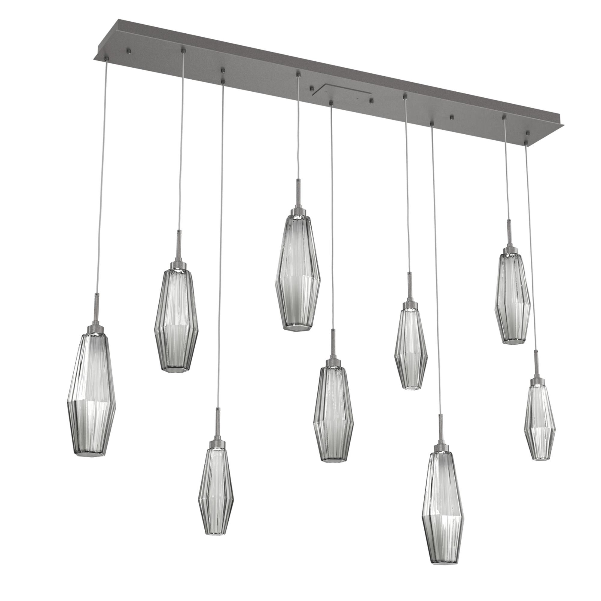 Shown in Graphite finish and Optic Rib Blown And Smoke glass