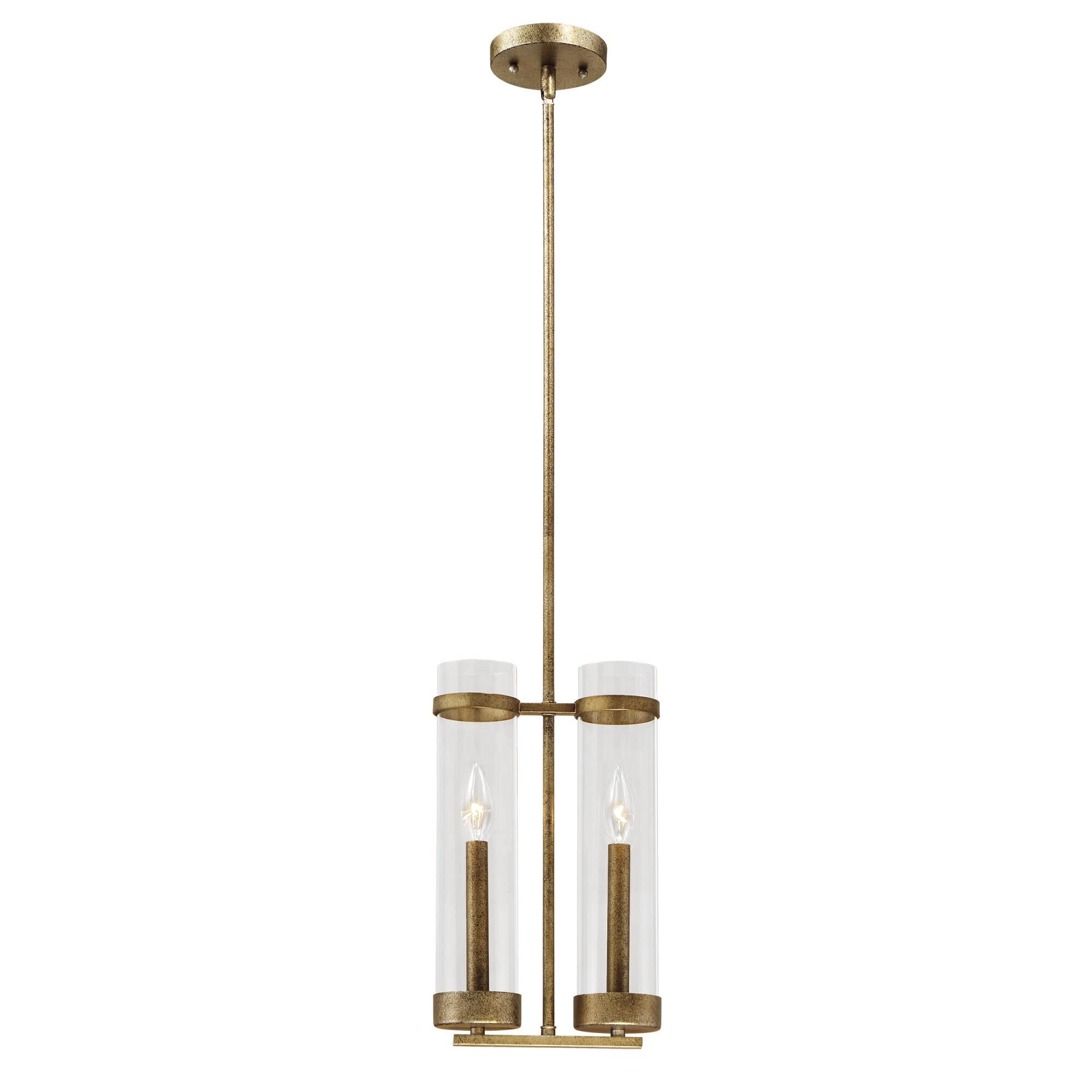 Shown in Vintage Gold finish and Clear glass