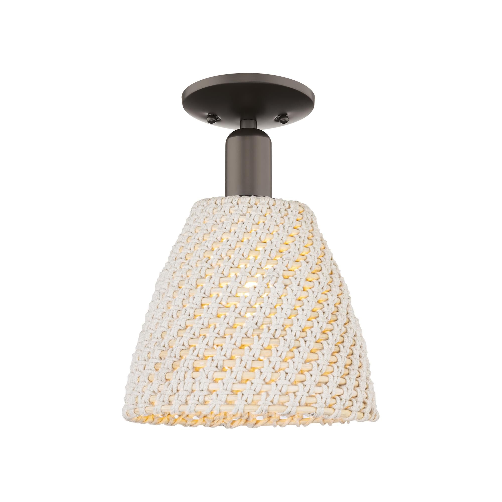 Bruno Marashlian Natural Ballston Dome 9 Inch Semi Flush Mount by Innovations Lighting