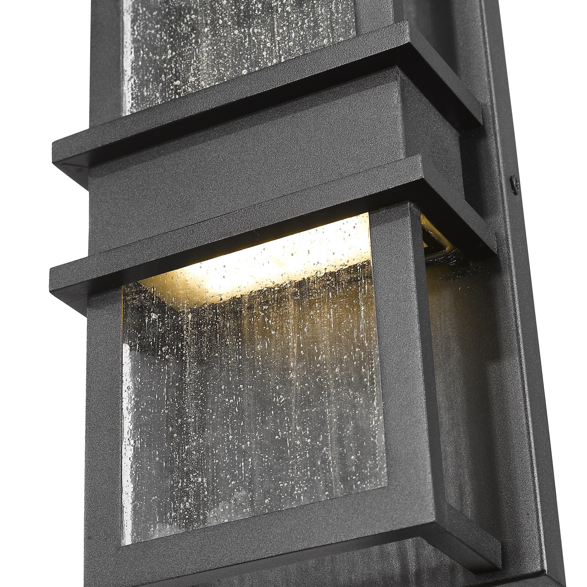 Shown in Black finish and Glass shade