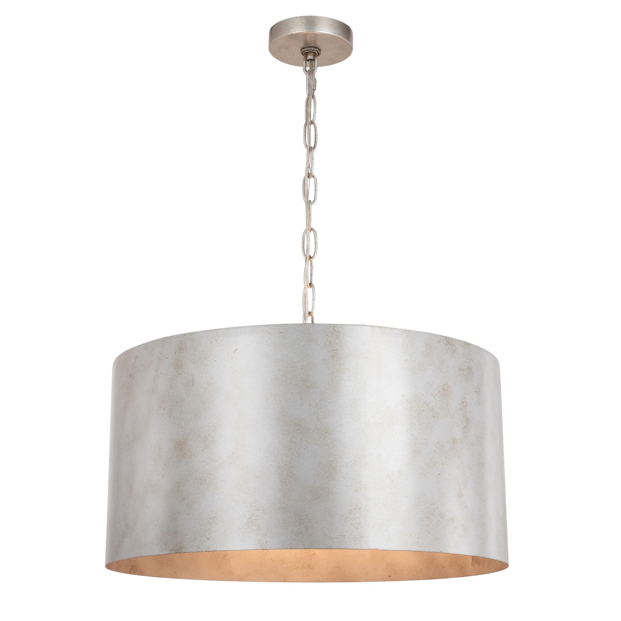 Shown in Vintage Silver finish and Silver Metal shade