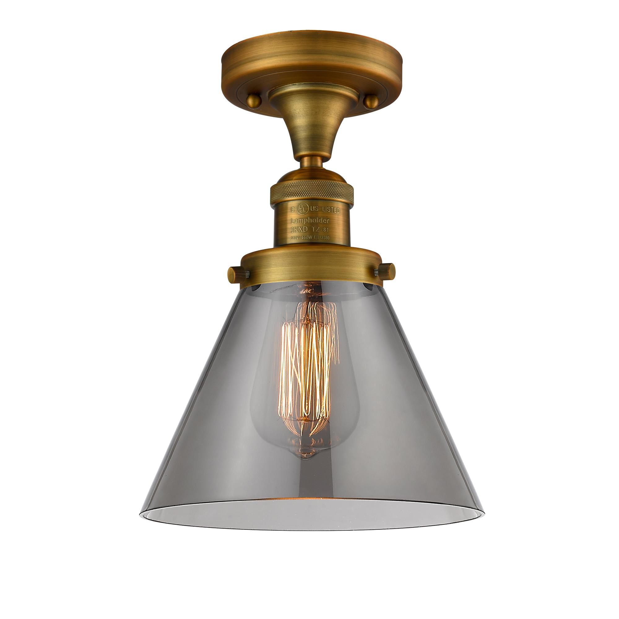 Shown in Brushed Brass finish and Smoked glass