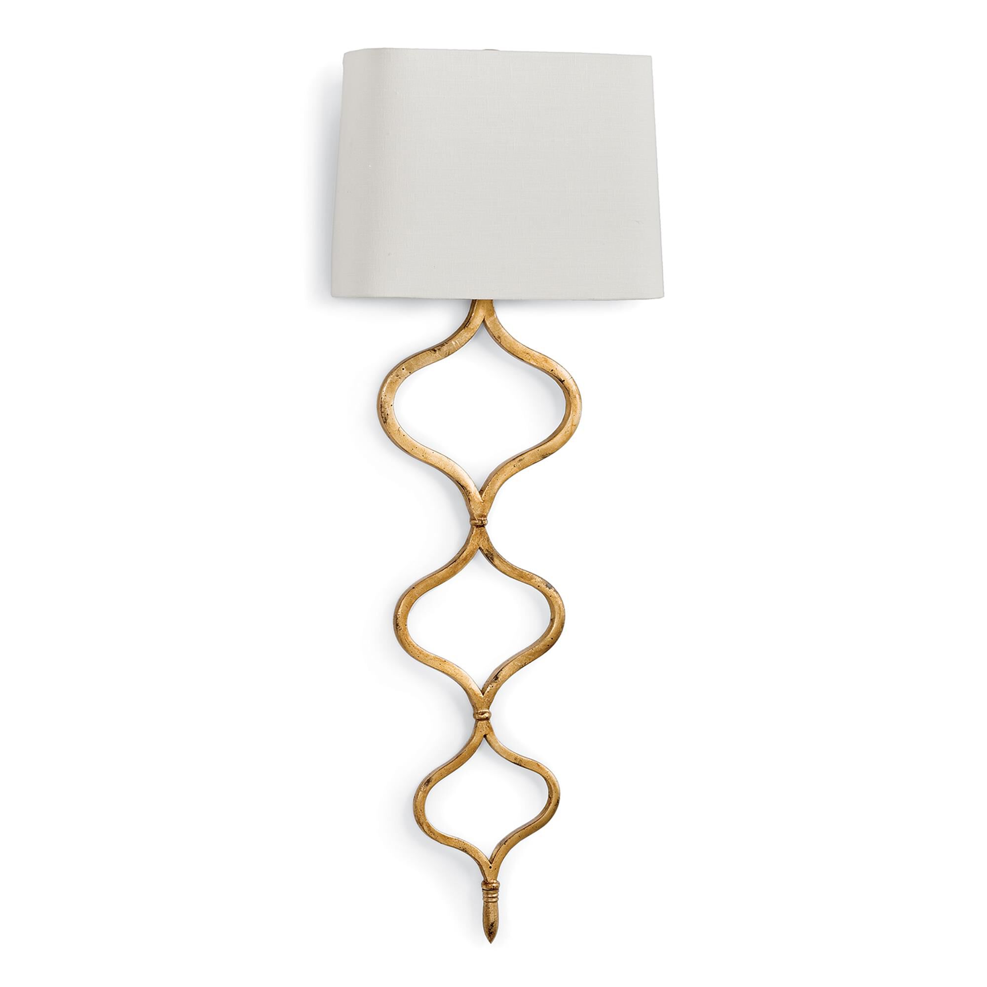 Shown in Gold Leaf finish and Linen shade