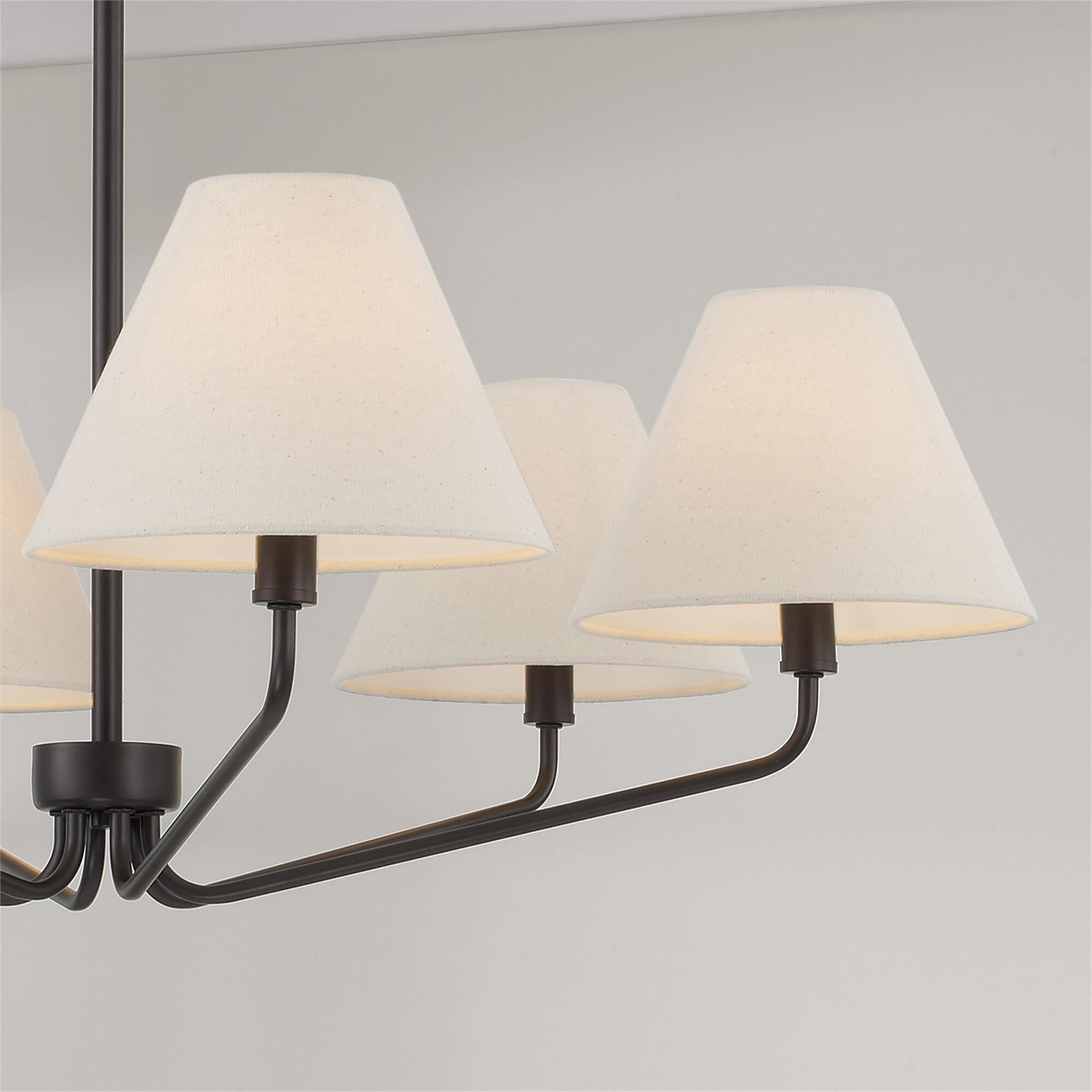 Shown in Espresso finish and Ecru Fabric shade