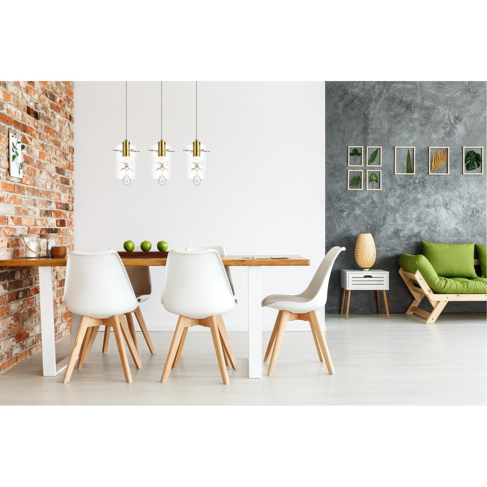 Hana 24 Inch 3 Light LED Linear Suspension Light by Elegant Lighting