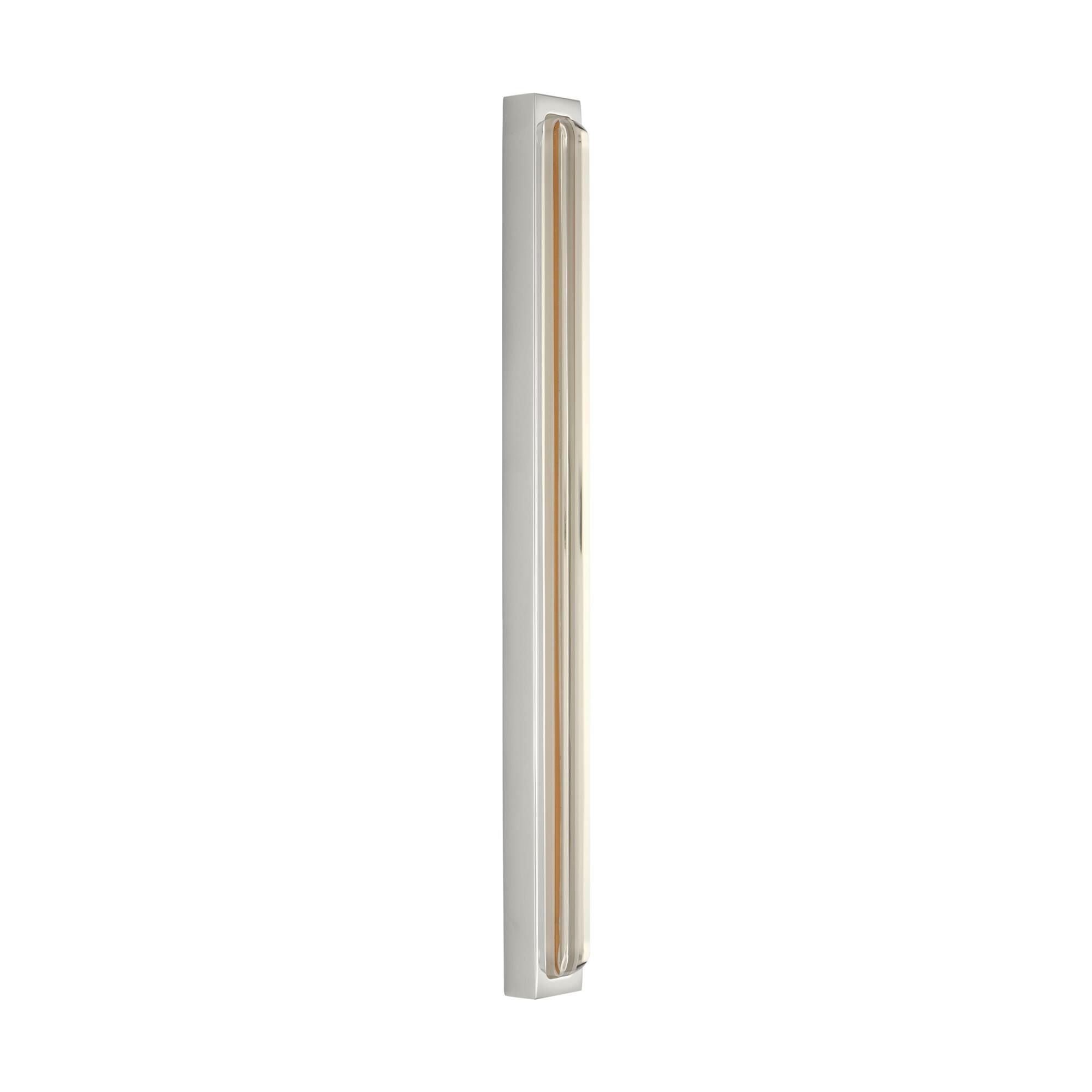 Shown in Polished Nickel finish and Clear Crystal glass