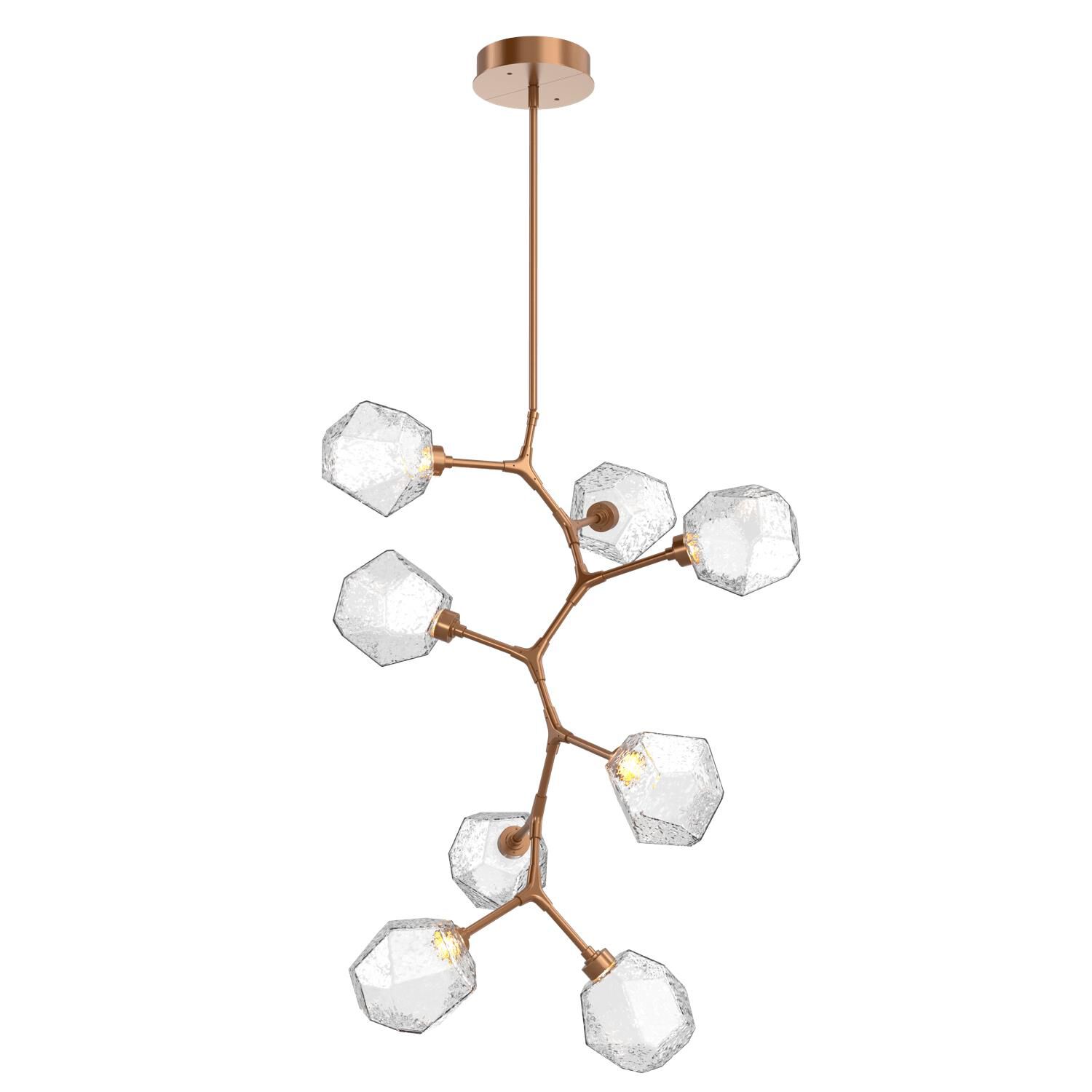 Shown in Novel Brass finish and Clear Blown glass