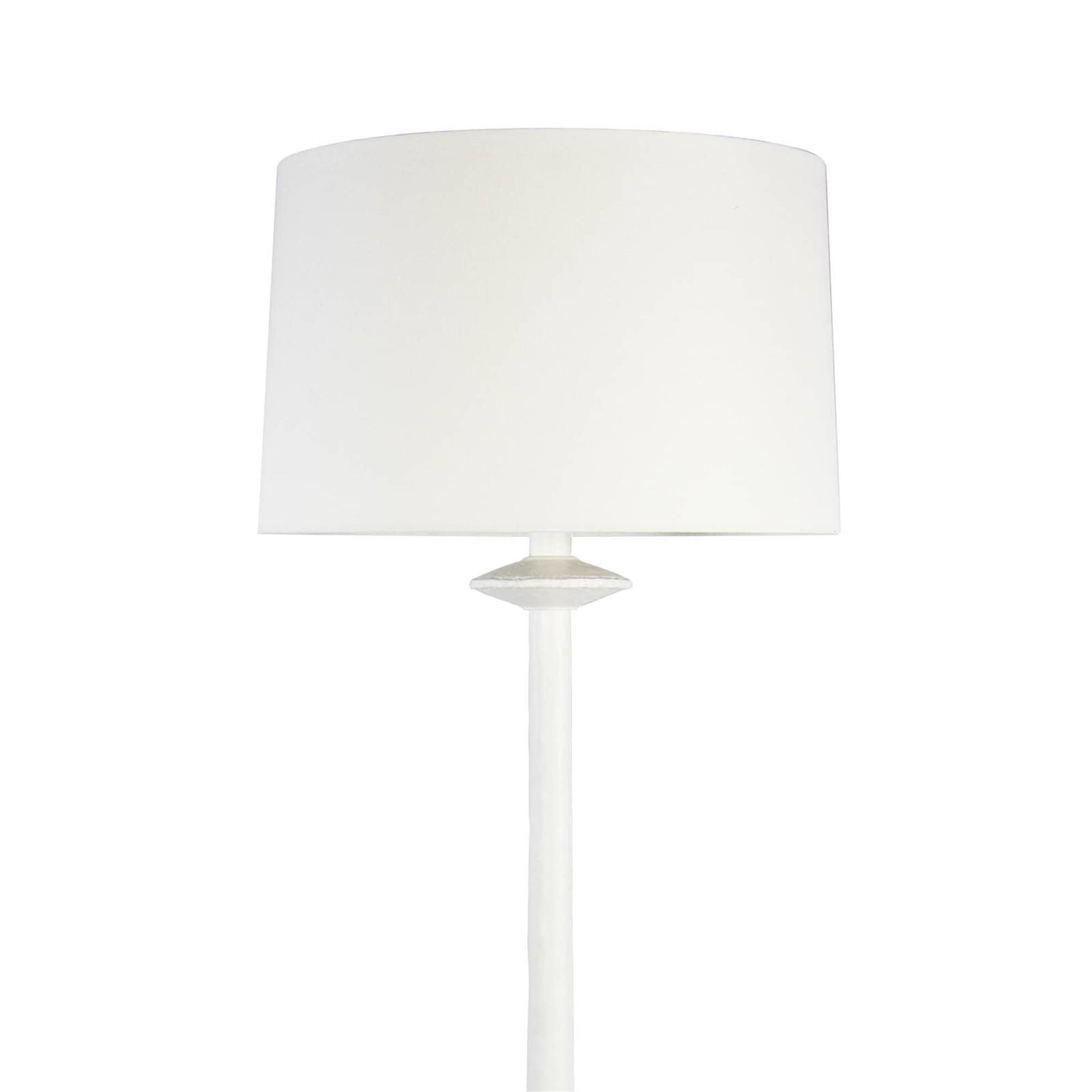 Shown in White finish and Linen shade