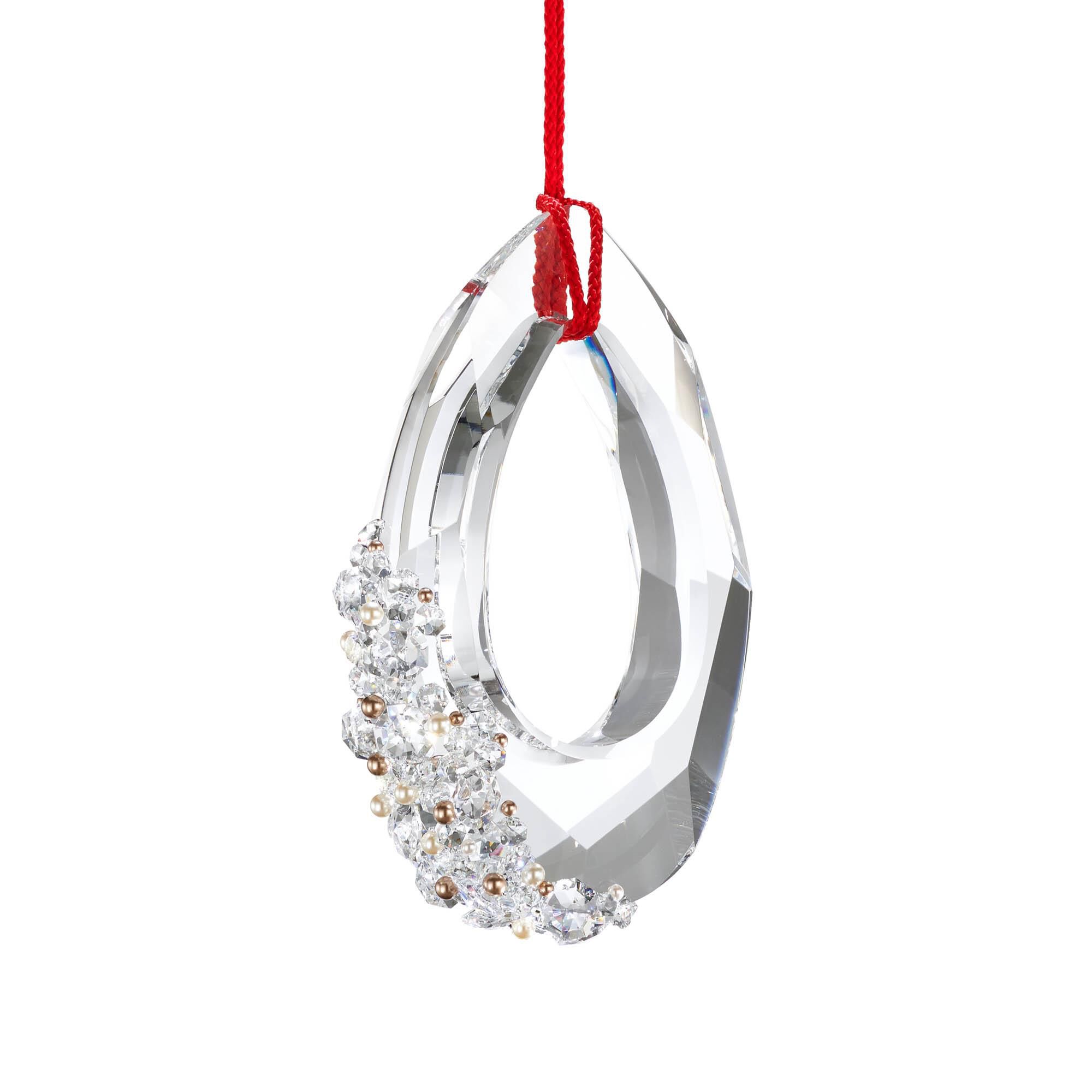 Shown in Polished Chrome With Red Rope finish and Radiance crystal and Crystal glass