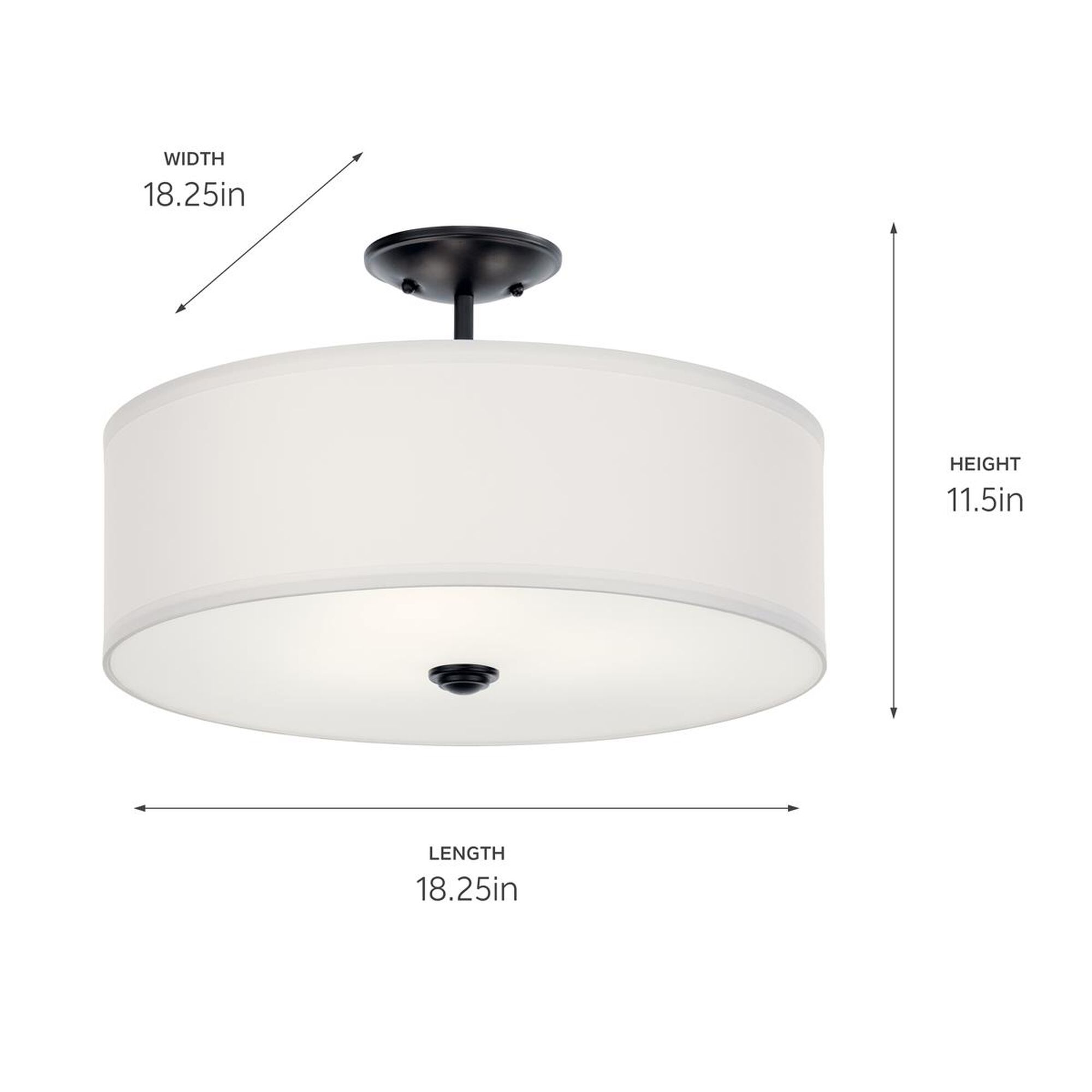Shown in Black finish and Satin Etched Diffuser glass and White Microfiber shade