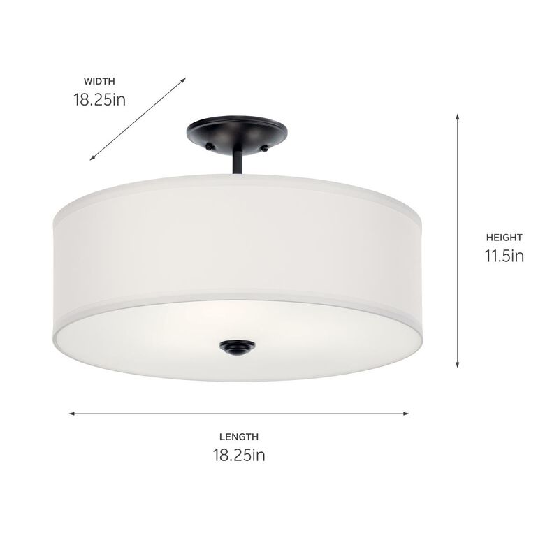 Shailene 18 Inch Semi Flush Mount by Kichler