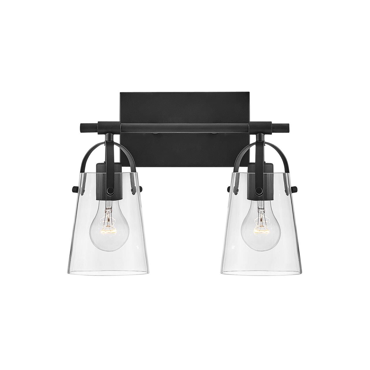 Shown in Black finish and Clear glass