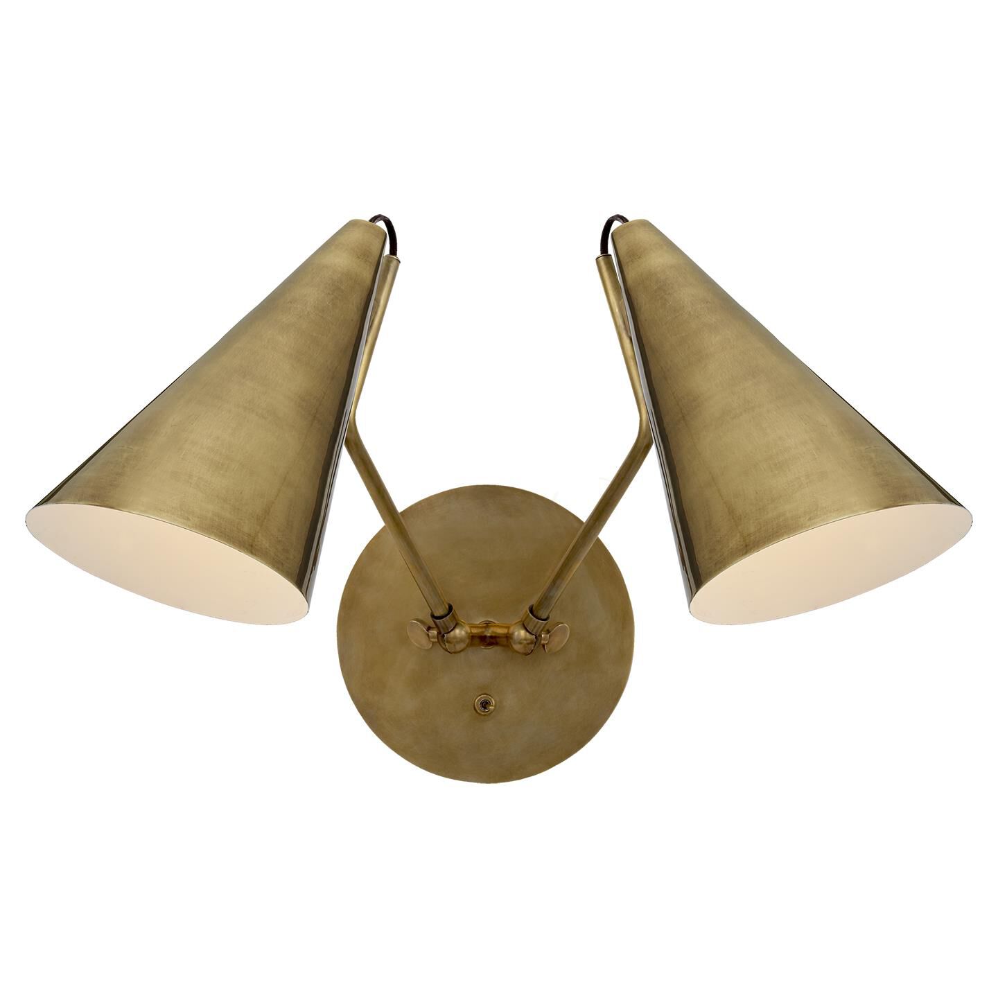 Shown in Hand-Rubbed Antique Brass finish and Hand-Rubbed Antique Brass shade