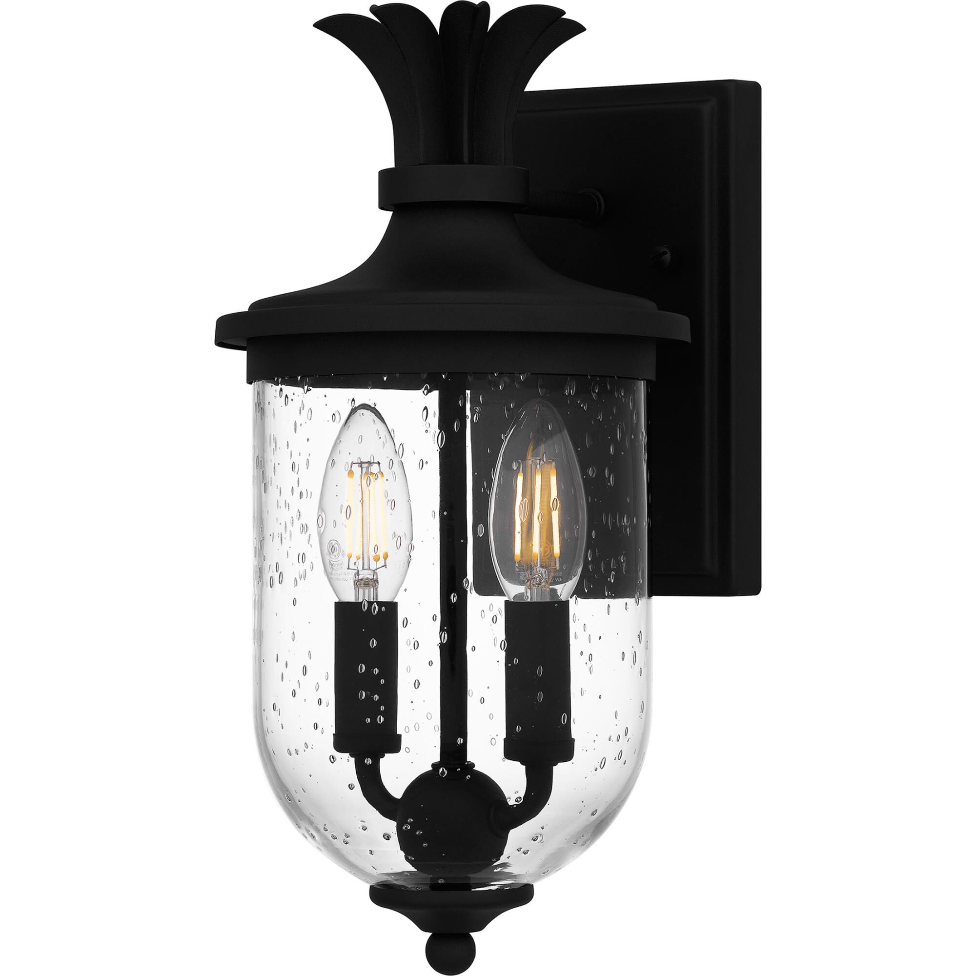 Shown in Earth Black finish and Clear Seedy glass and Clear Seedy Glass shade