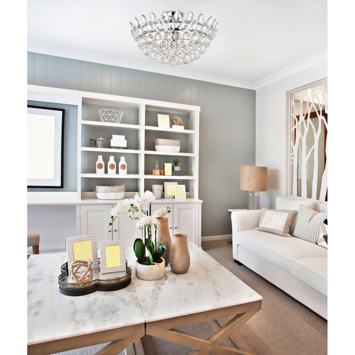 Emilia 20 Inch 5 Light Flush Mount by Elegant Lighting