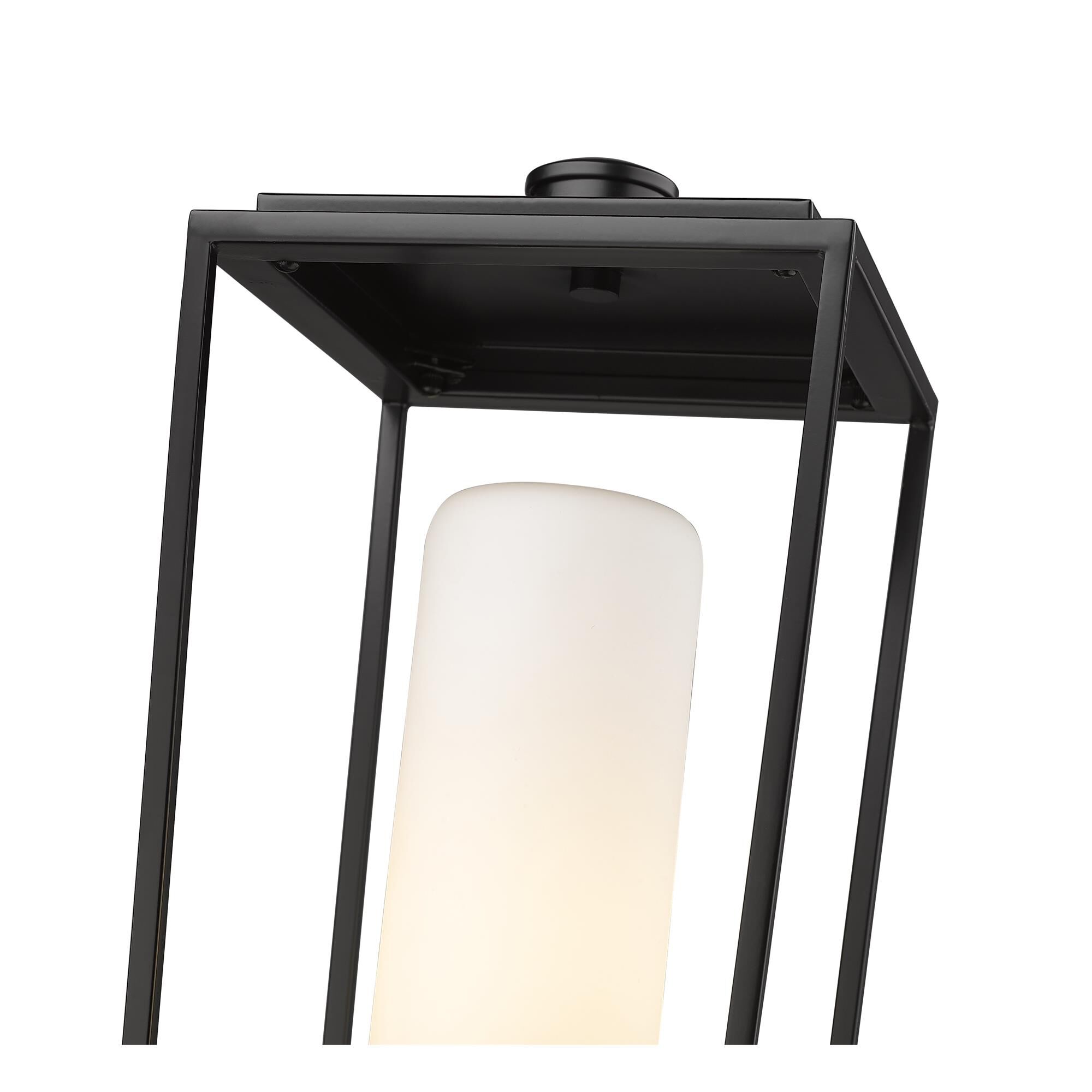 Shown in Black finish and Glass shade