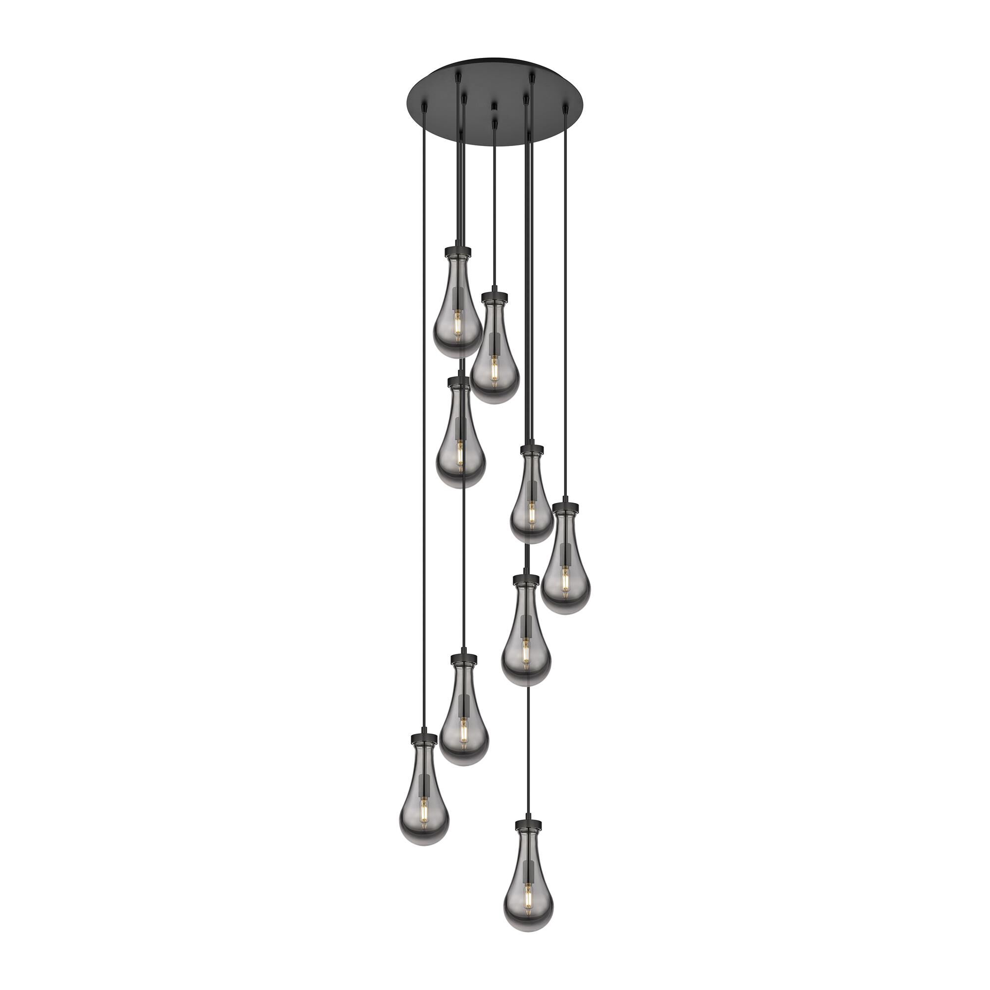 Shown in Matte Black finish and Light Smoke glass and Light Smoke Glass shade