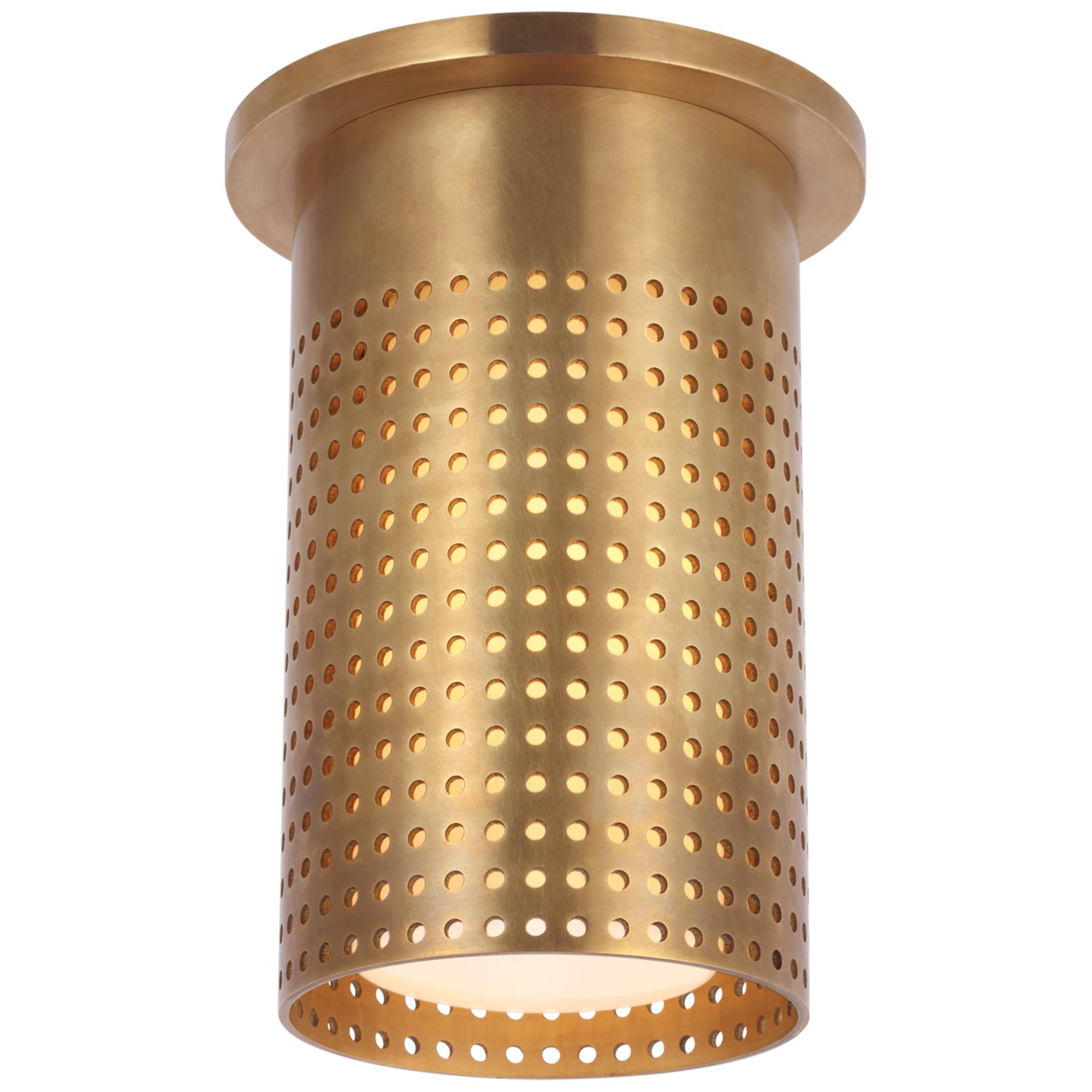 Shown in Antique-Burnished Brass finish and White glass