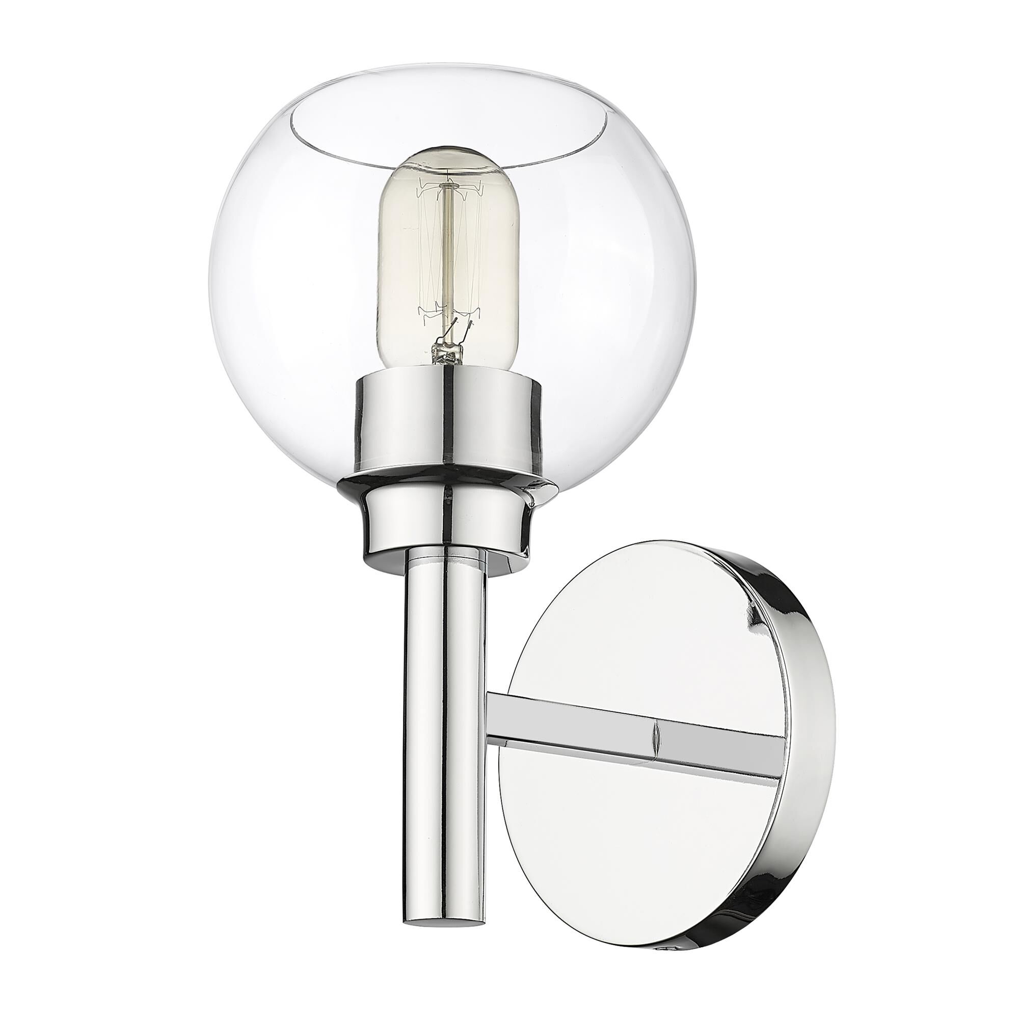 Shown in Chrome finish and Clear glass