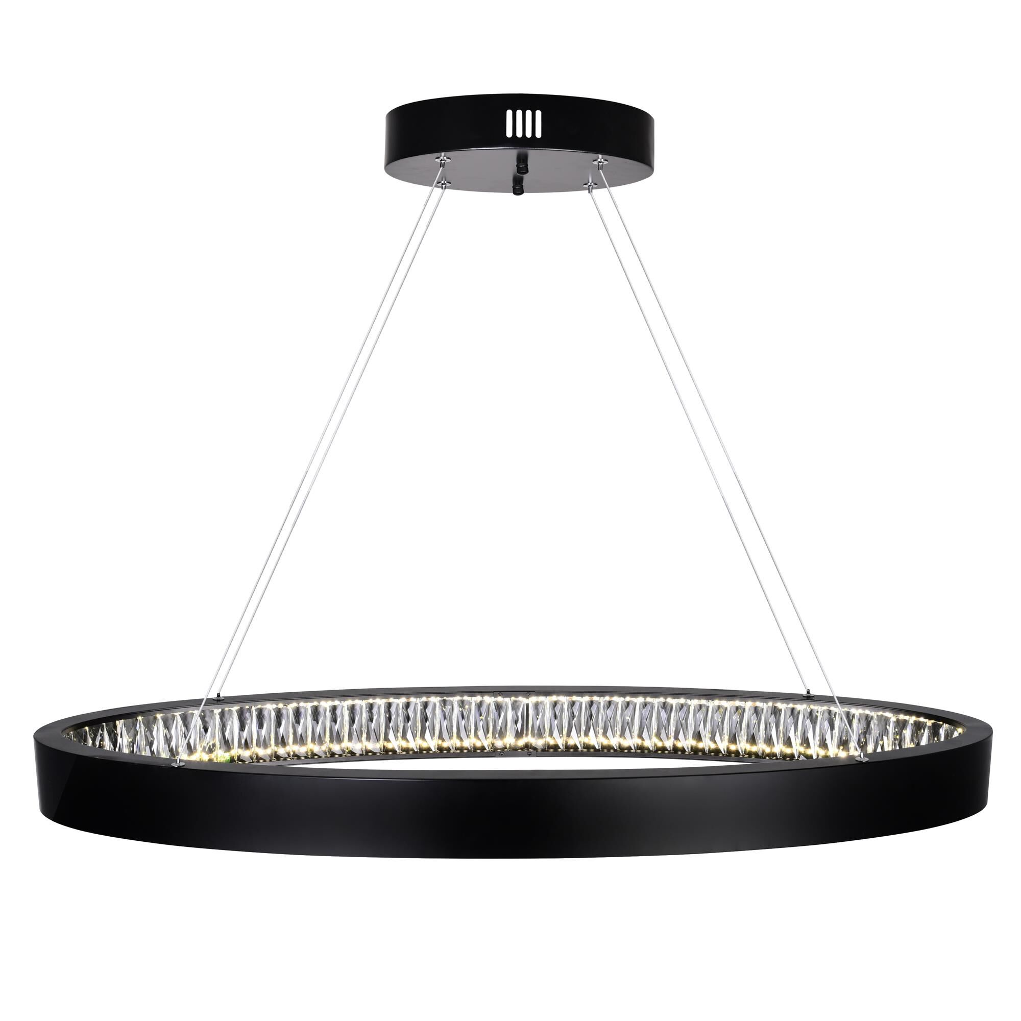 Shown in Matte Black finish and K9 Clear crystal