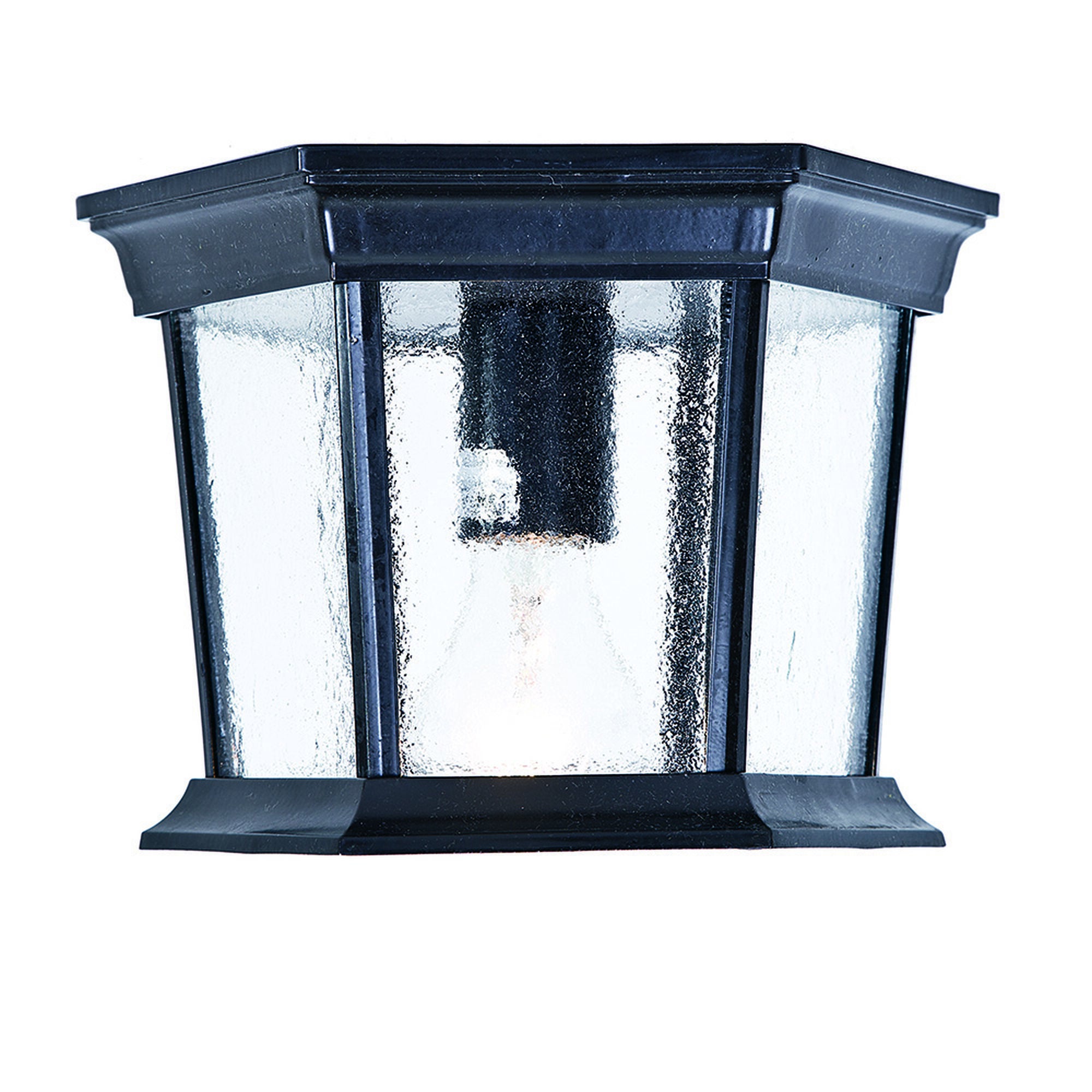 Shown in Matte Black finish and Clear glass and Clear Beveled Glass Panes shade