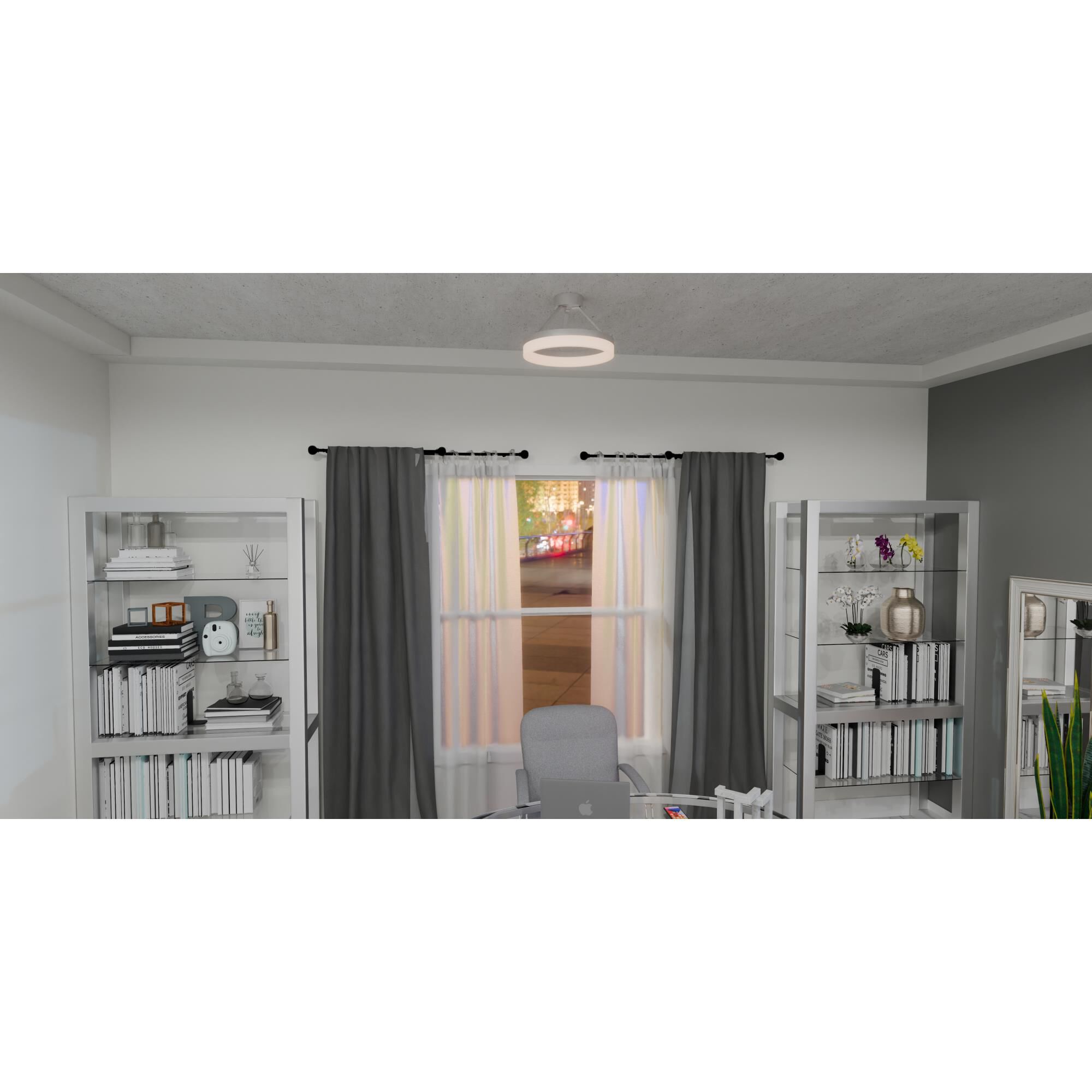 Shown in Brushed Nickel finish and White Acrylic glass