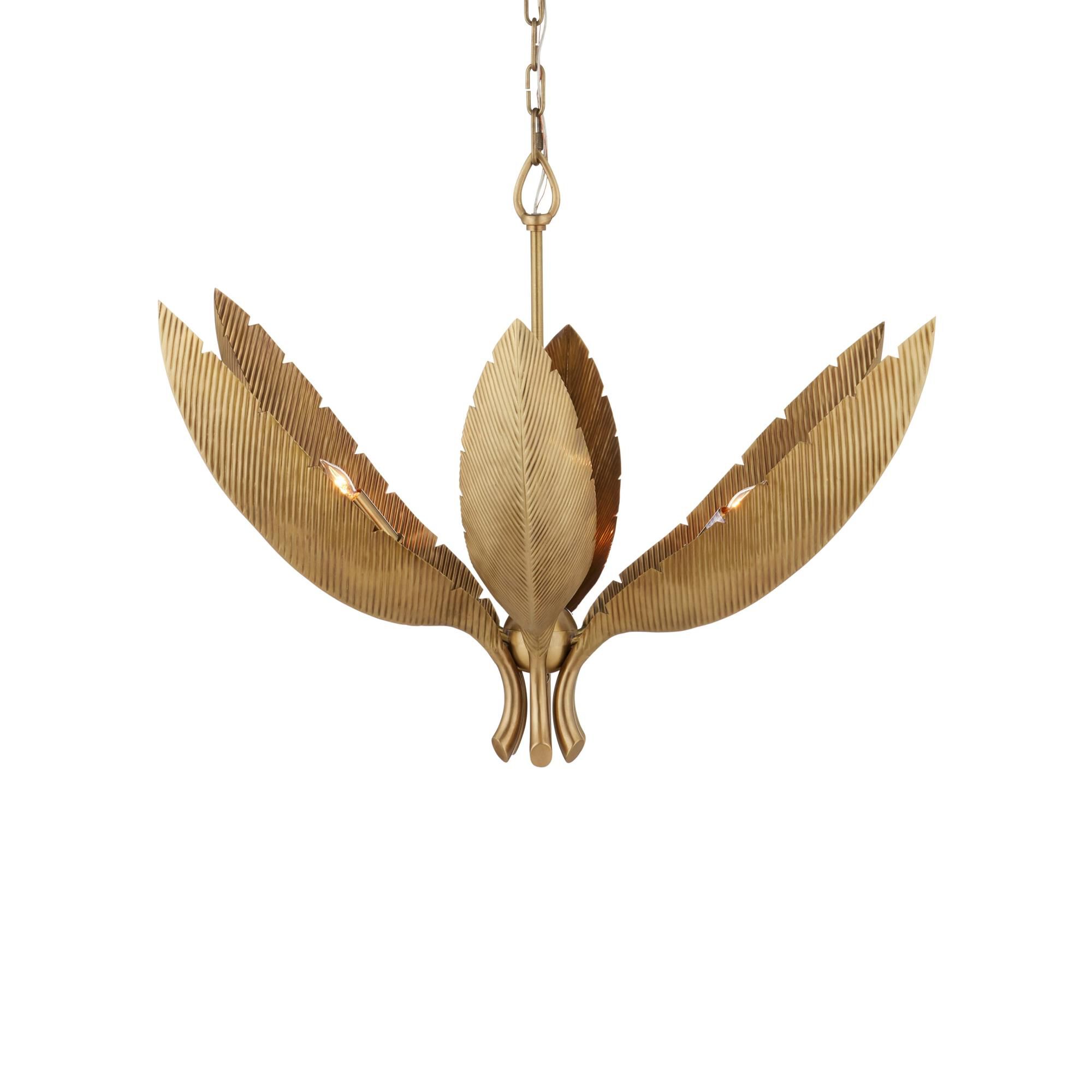 Bird Of Paradise 6 Light Chandelier by Currey and Company