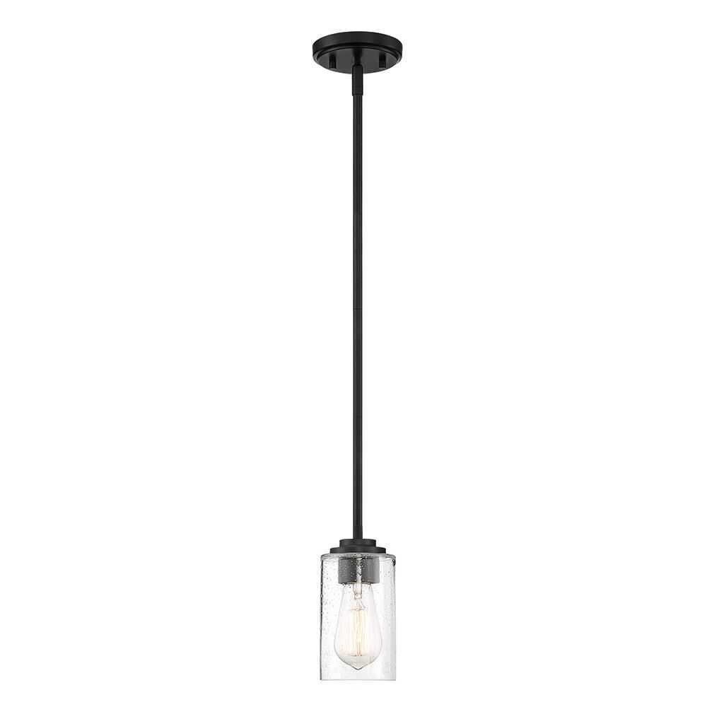 Shown in Matte Black finish and Clear Seedy glass and Clear Seedy Glass shade