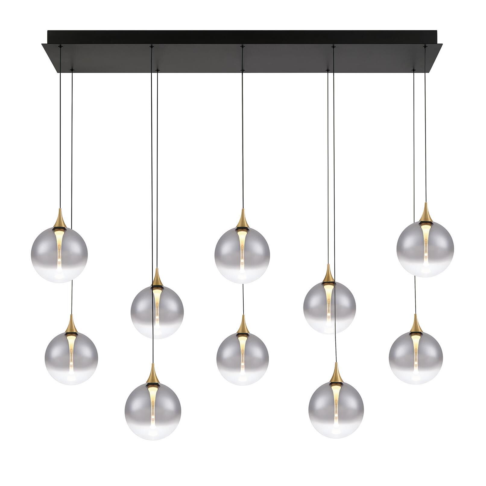 Shown in Gold finish and Smoked glass