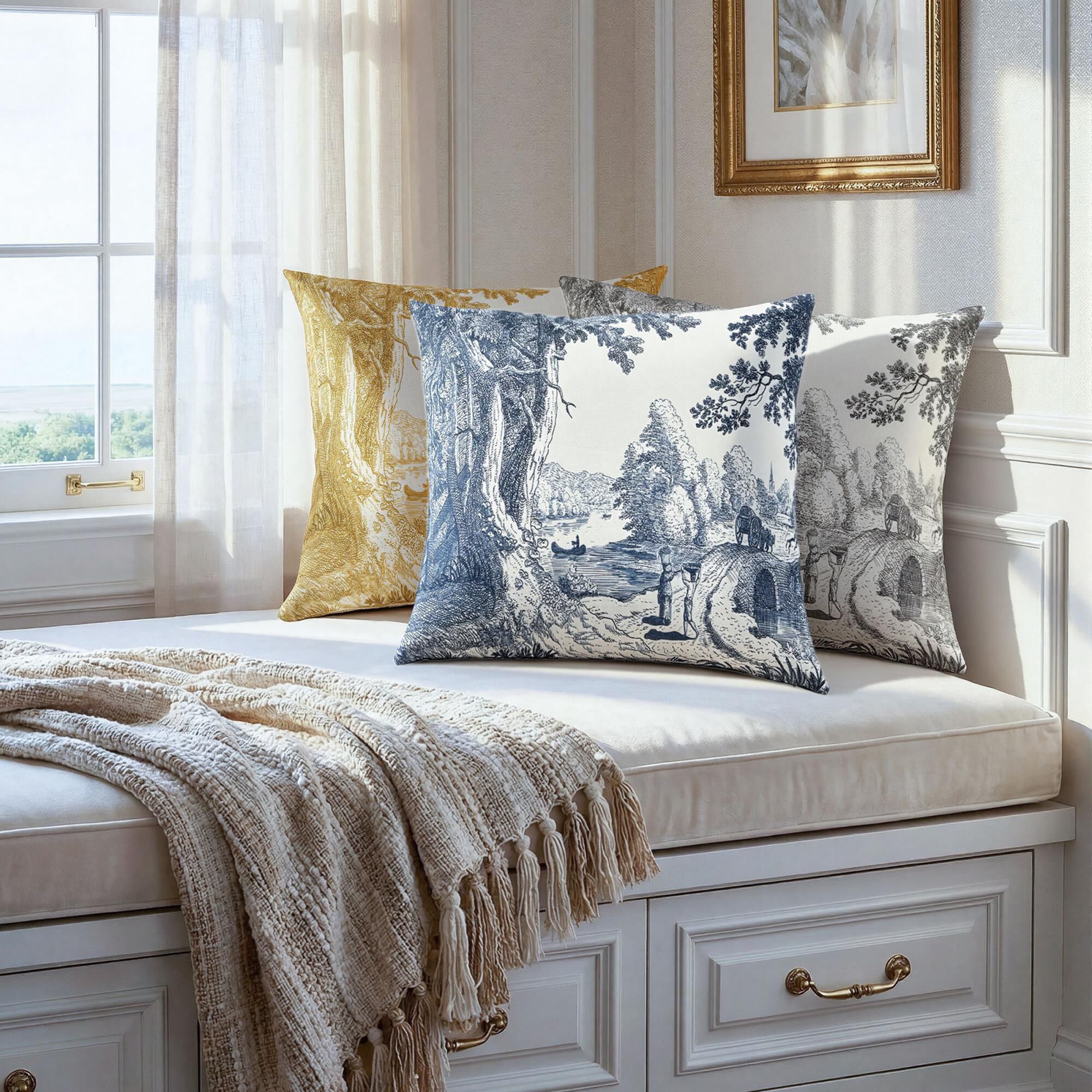 Shown in Indigo, Ivory finish