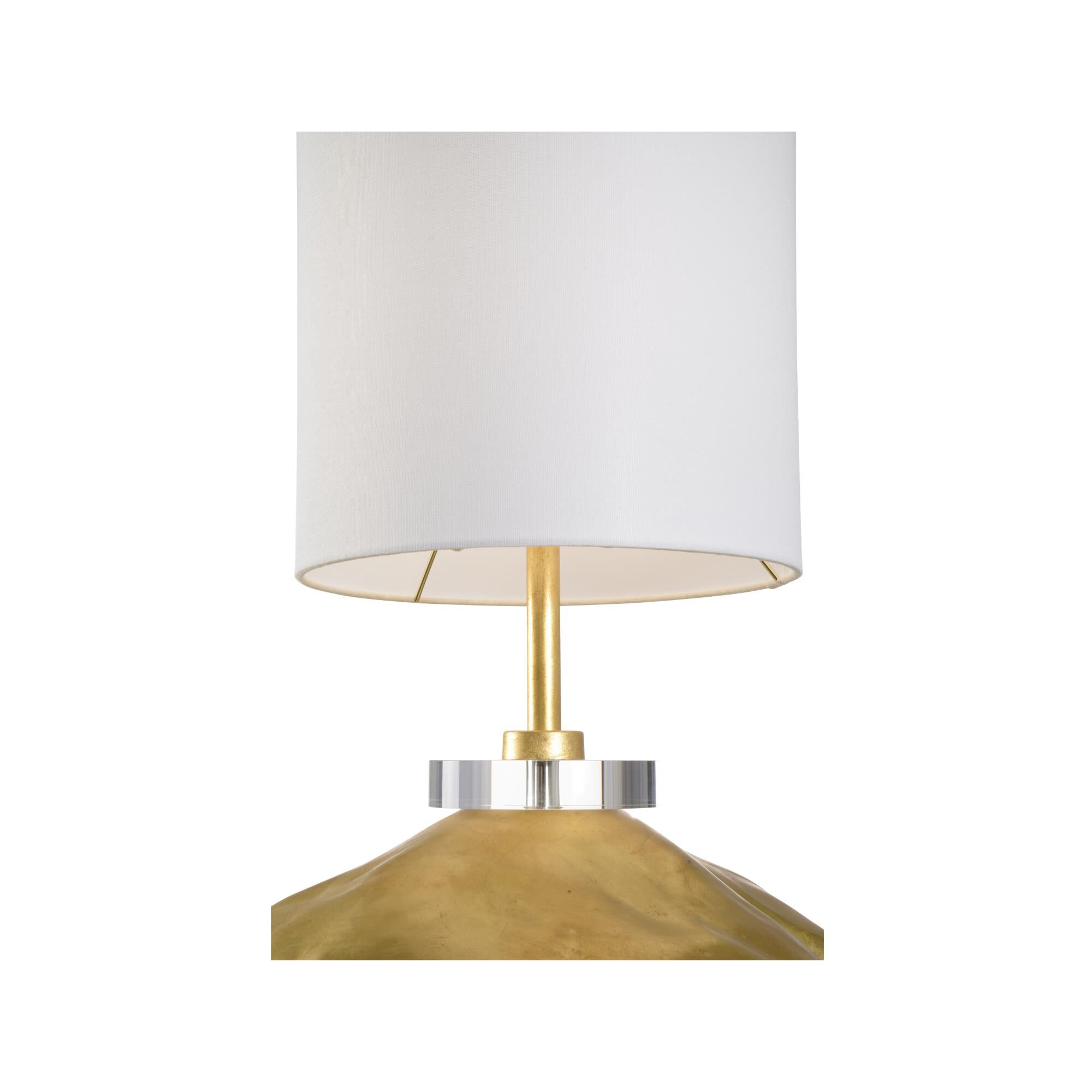 Shown in Gold finish and Linen shade