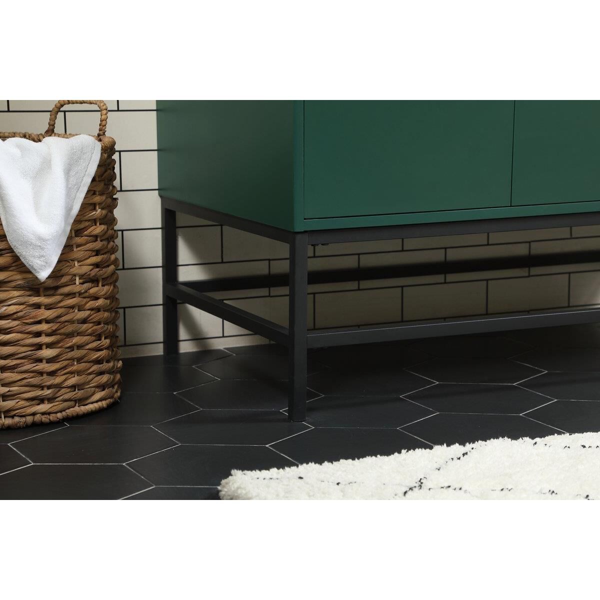 Shown in Green finish and Without Backsplash accent