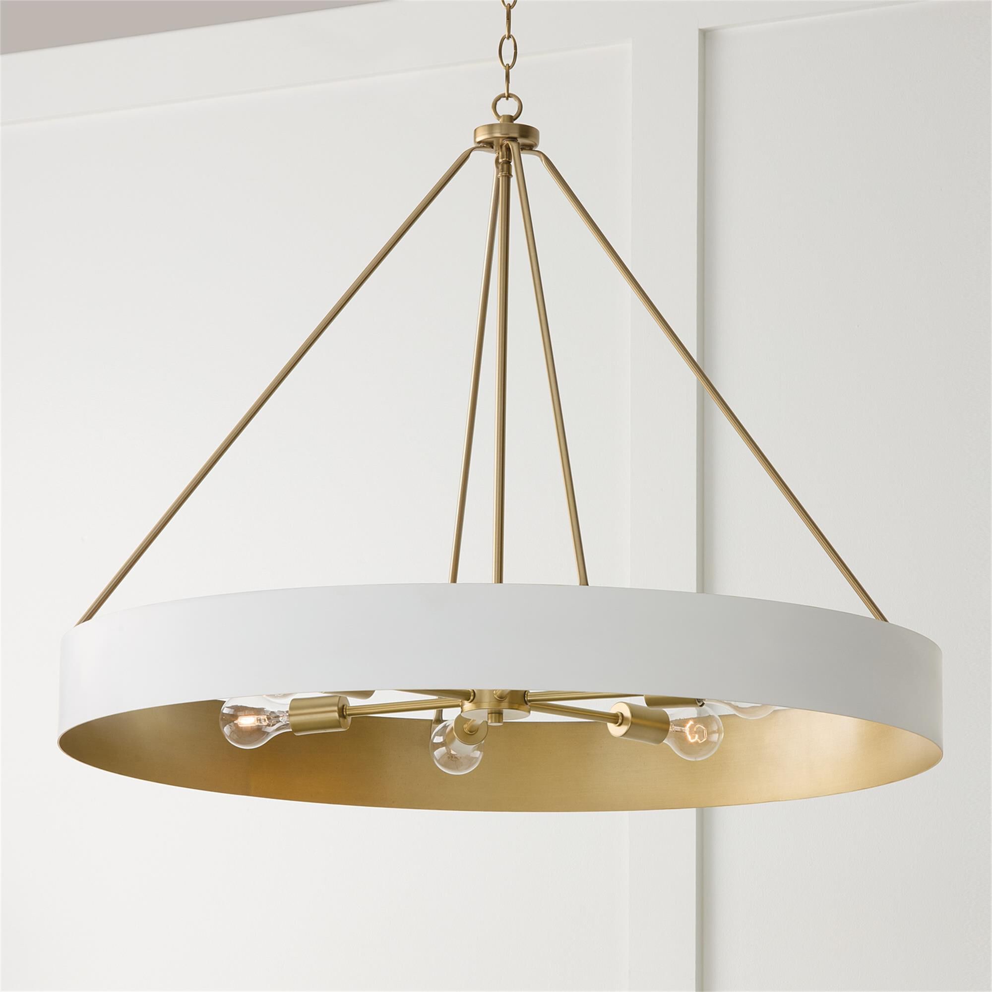 Shown in Matte Brass and White finish