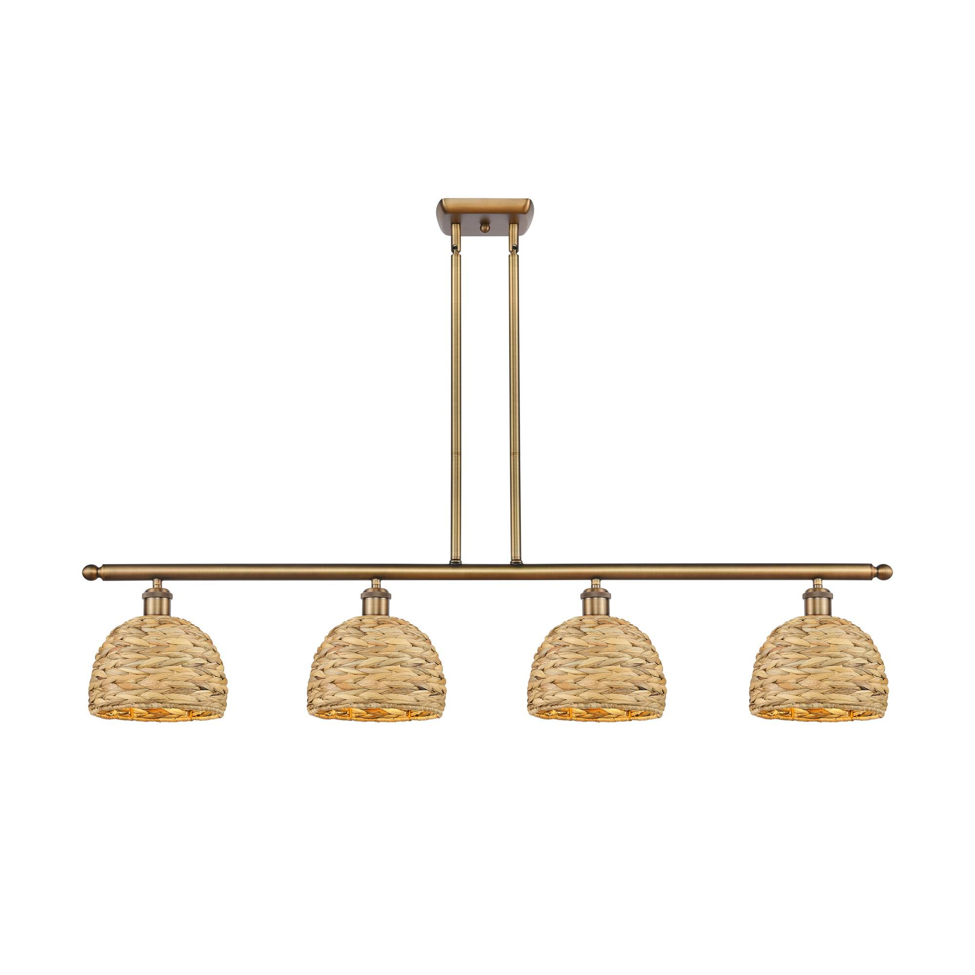 Shown in Brushed Brass finish and Natural shade