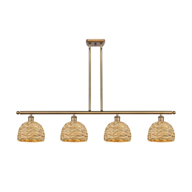 Bruno Marashlian Woven Rattan 48 Inch Linear Suspension Light by Innovations Lighting