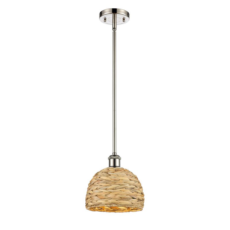 Bruno Marashlian Woven Rattan 8 Inch Mini Pendant by Innovations Lighting