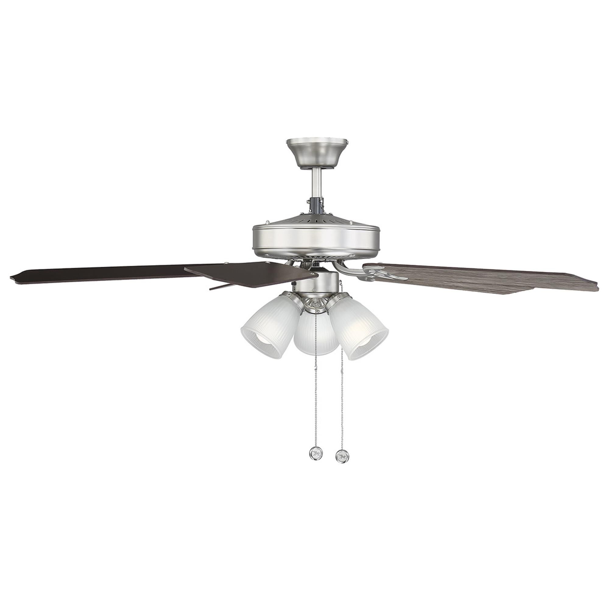 Shown in Satin Nickel finish and White glass