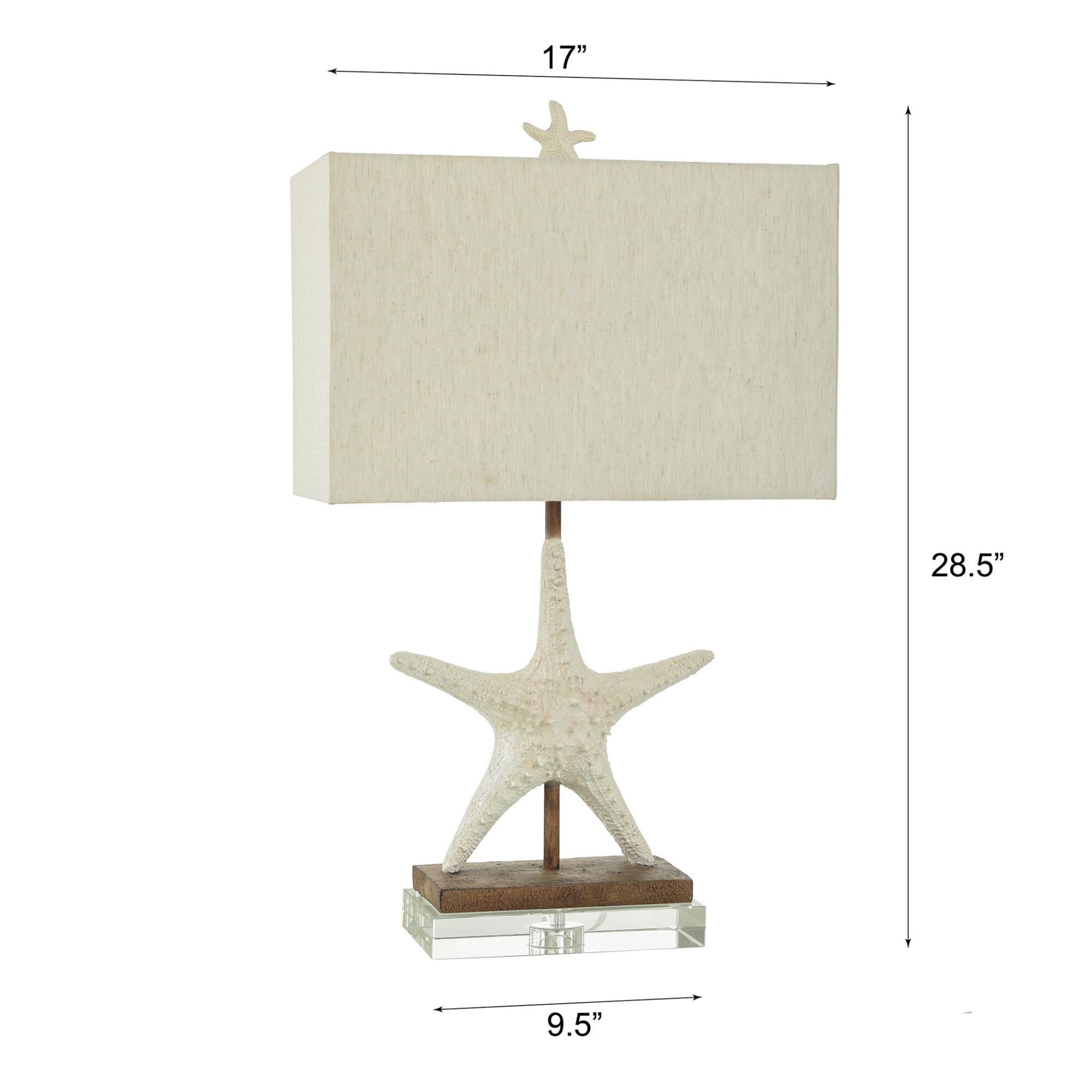 Shown in Ivory, Oil Rubbed Brown, Heathered Oatmeal, Clear finish and Heathered Oatmeal Linen shade