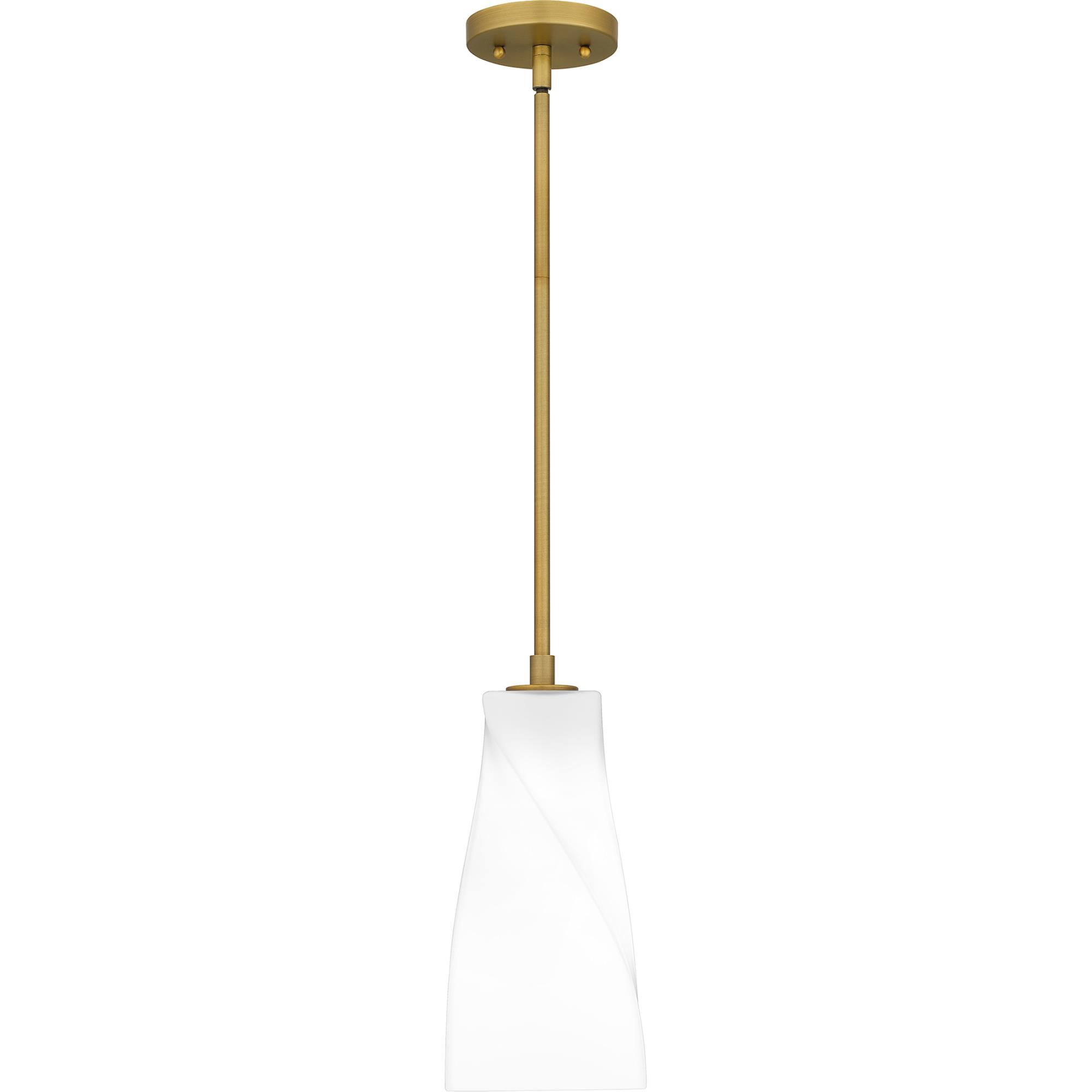Shown in Brushed Gold finish and Opal Etched Glass shade