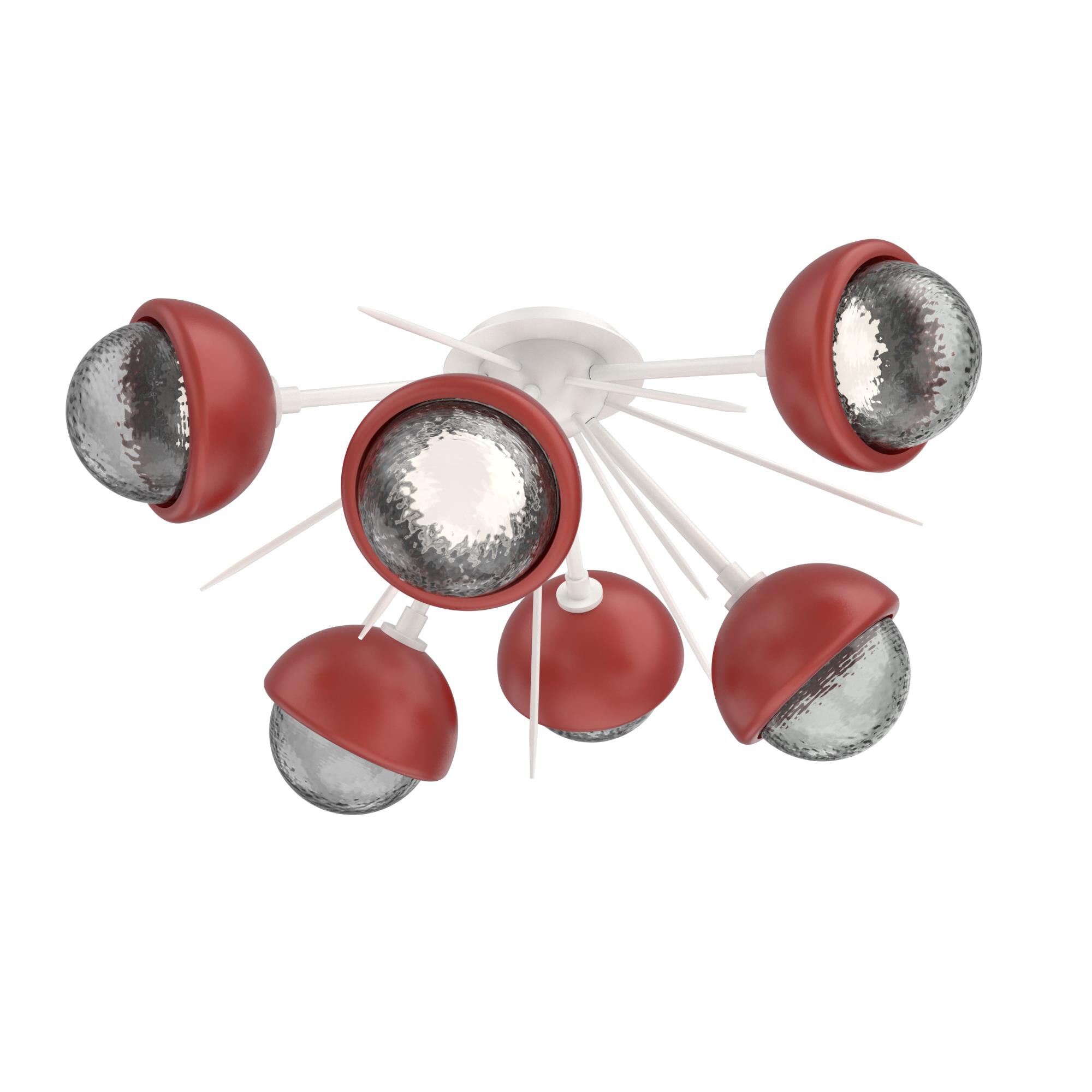 Shown in Salt White finish and Smoke glass and Cinnamon Red accent
