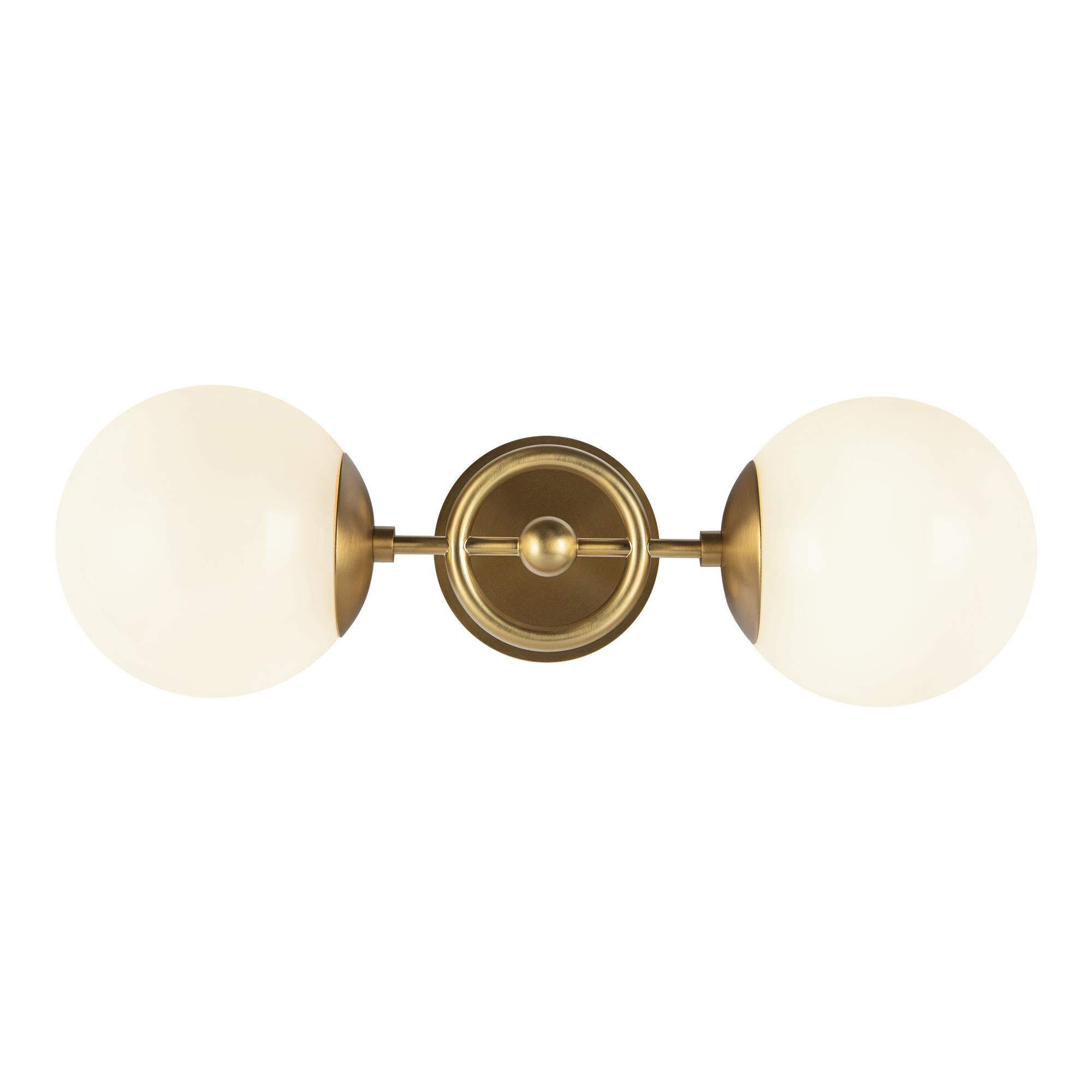 Shown in Brushed Gold/Glossy Opal Glass|matte Black/Glossy Opal Glass finish and Glossy Opal glass and Glossy Opal Glass shade