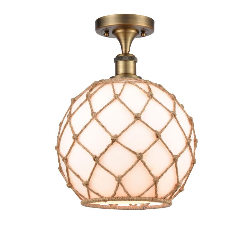 Bruno Marashlian Farmhouse Rope 10 Inch Semi Flush Mount by Innovations Lighting