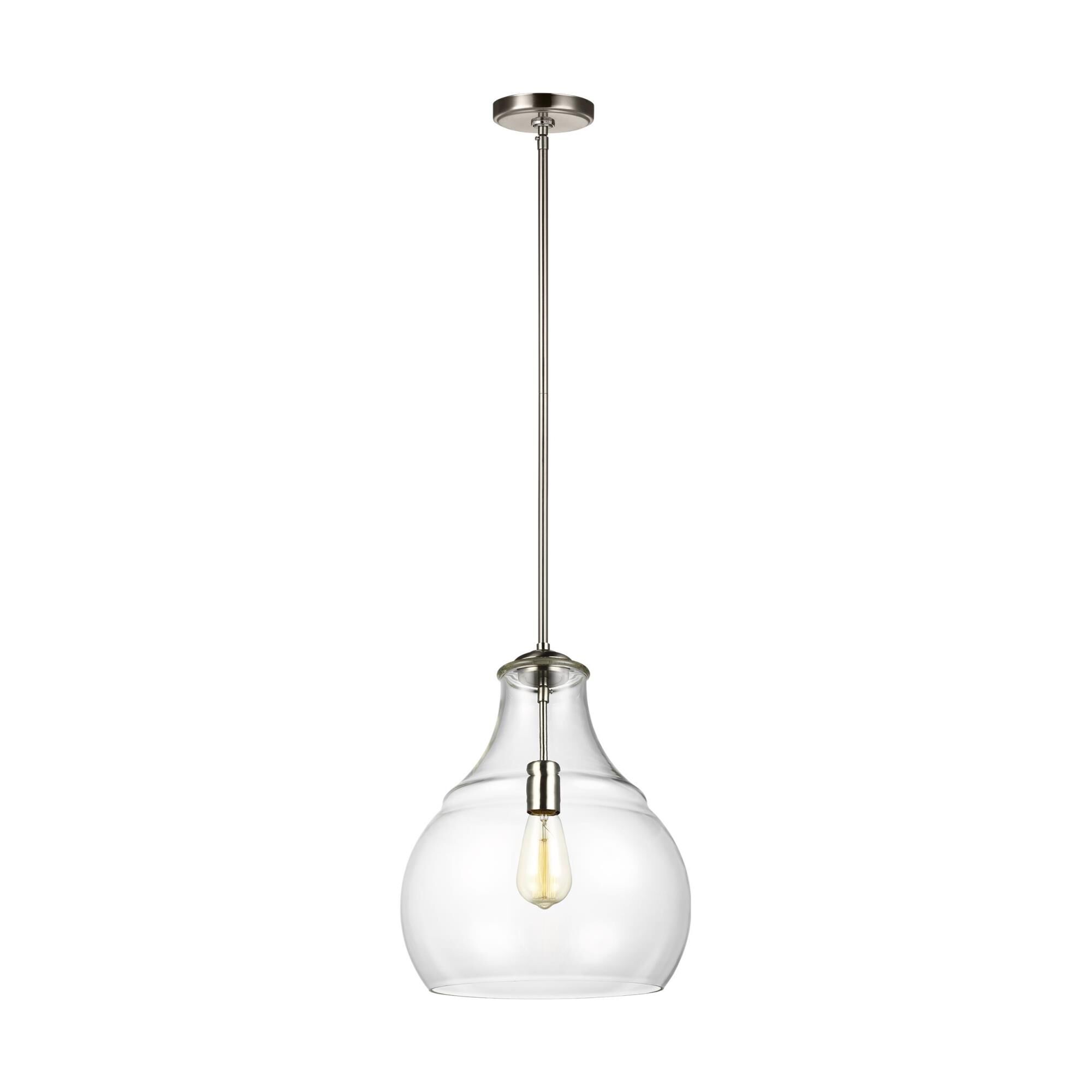 Shown in Satin Nickel finish and Clear glass
