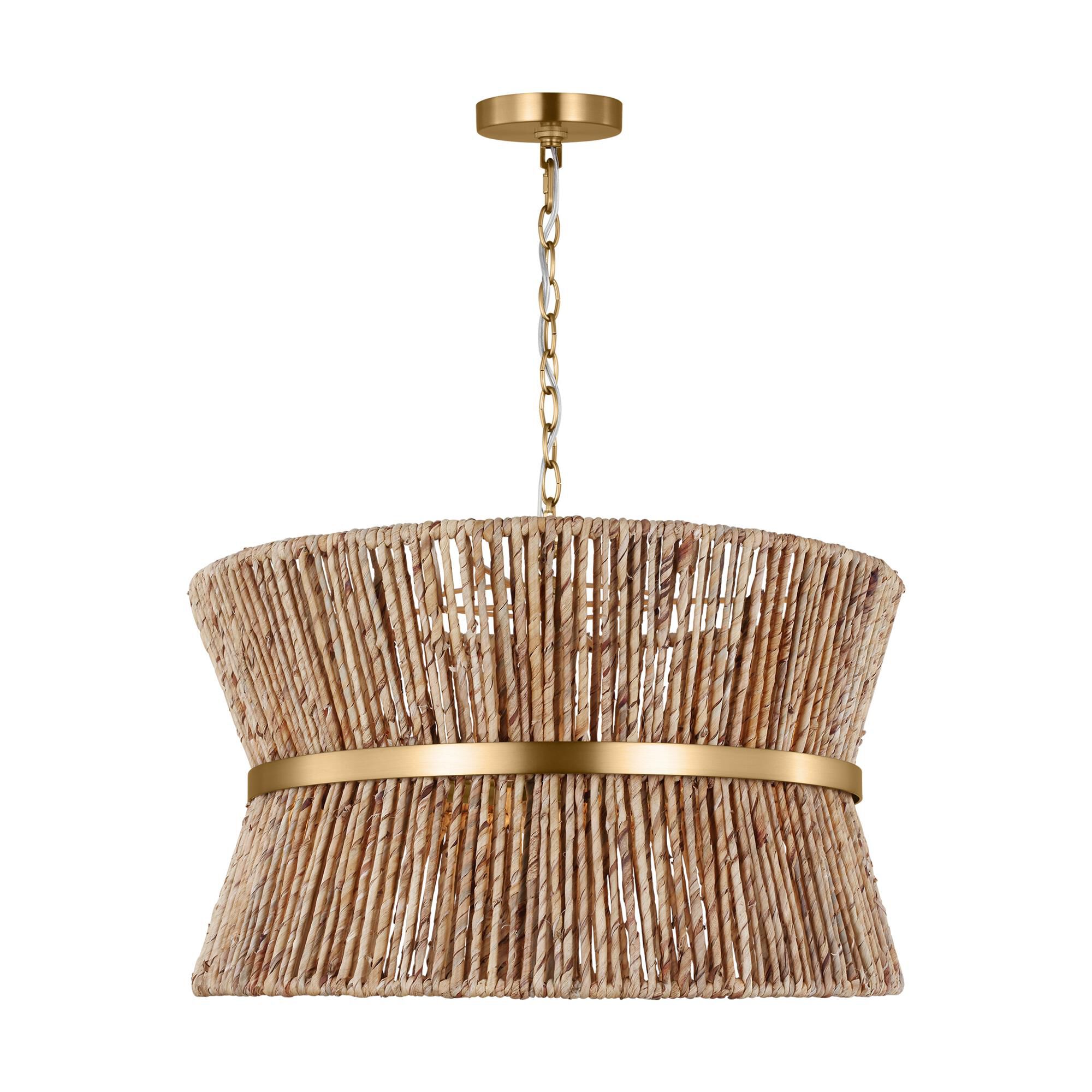 Shown in Satin Brass finish and Satin Brass With Paper Rope shade
